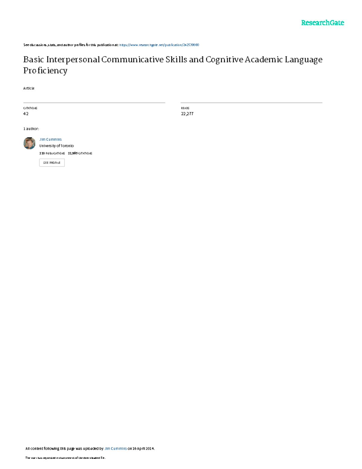 BICS and CALP: Understanding Language Proficiency Distinctions - Studocu