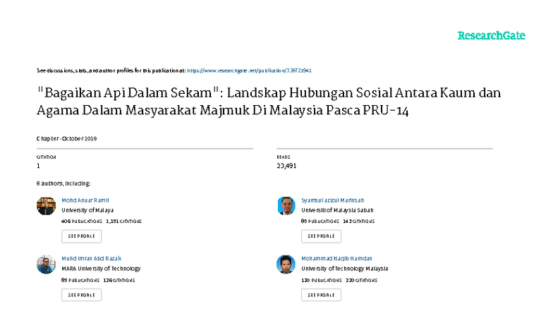 Bagaikan API Dalam Sekam: Hubungan Sosial Kaum dan Agama di Malaysia ...