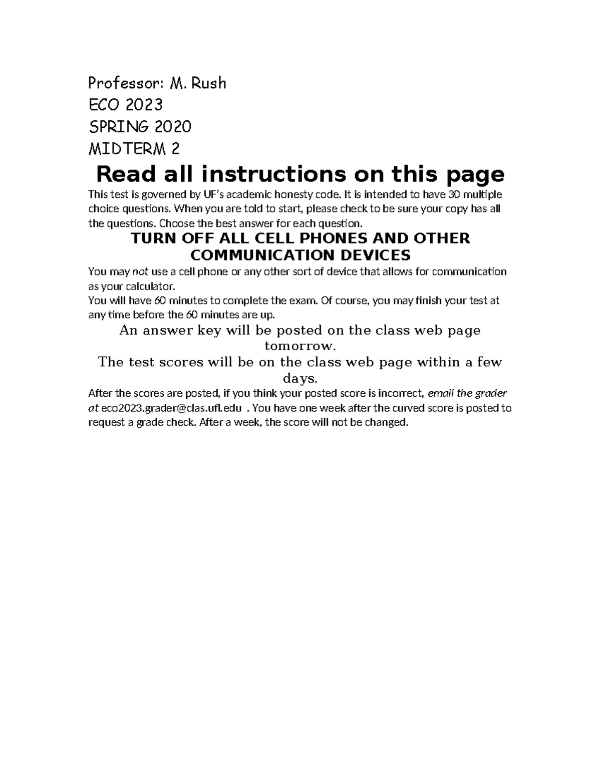 ECO 2023 SPRING 2020 MIDTERM 2 Practice Exam Guide - Studocu