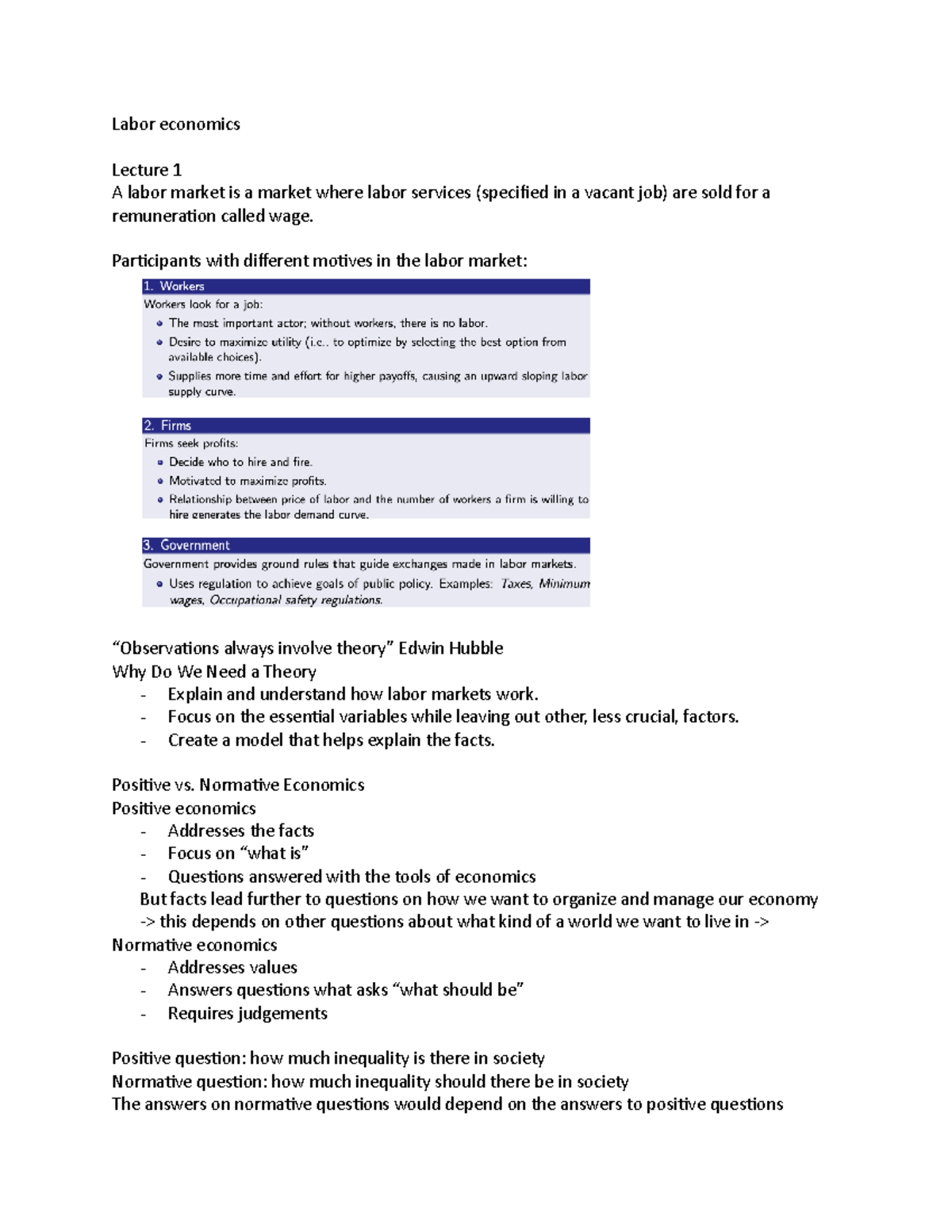 Labor Economics Lecture Notes: Exploring Demand and Supply Dynamics ...