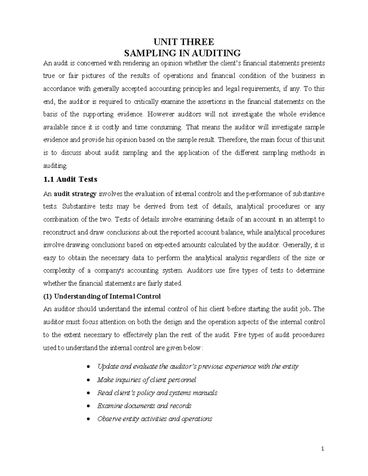 Audit II CH 05: Internal Controls and Testing Noncurrent Assets - Studocu
