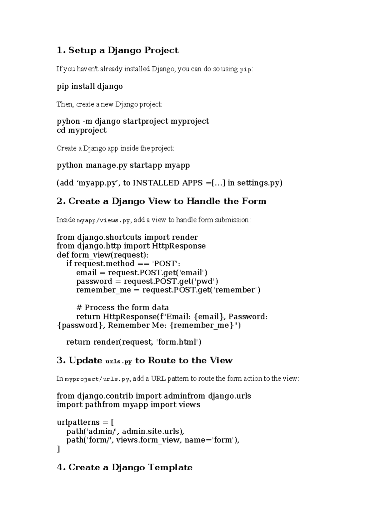 Django Tutorial - no oop - 1. Setup a Django Project If you haven't ...