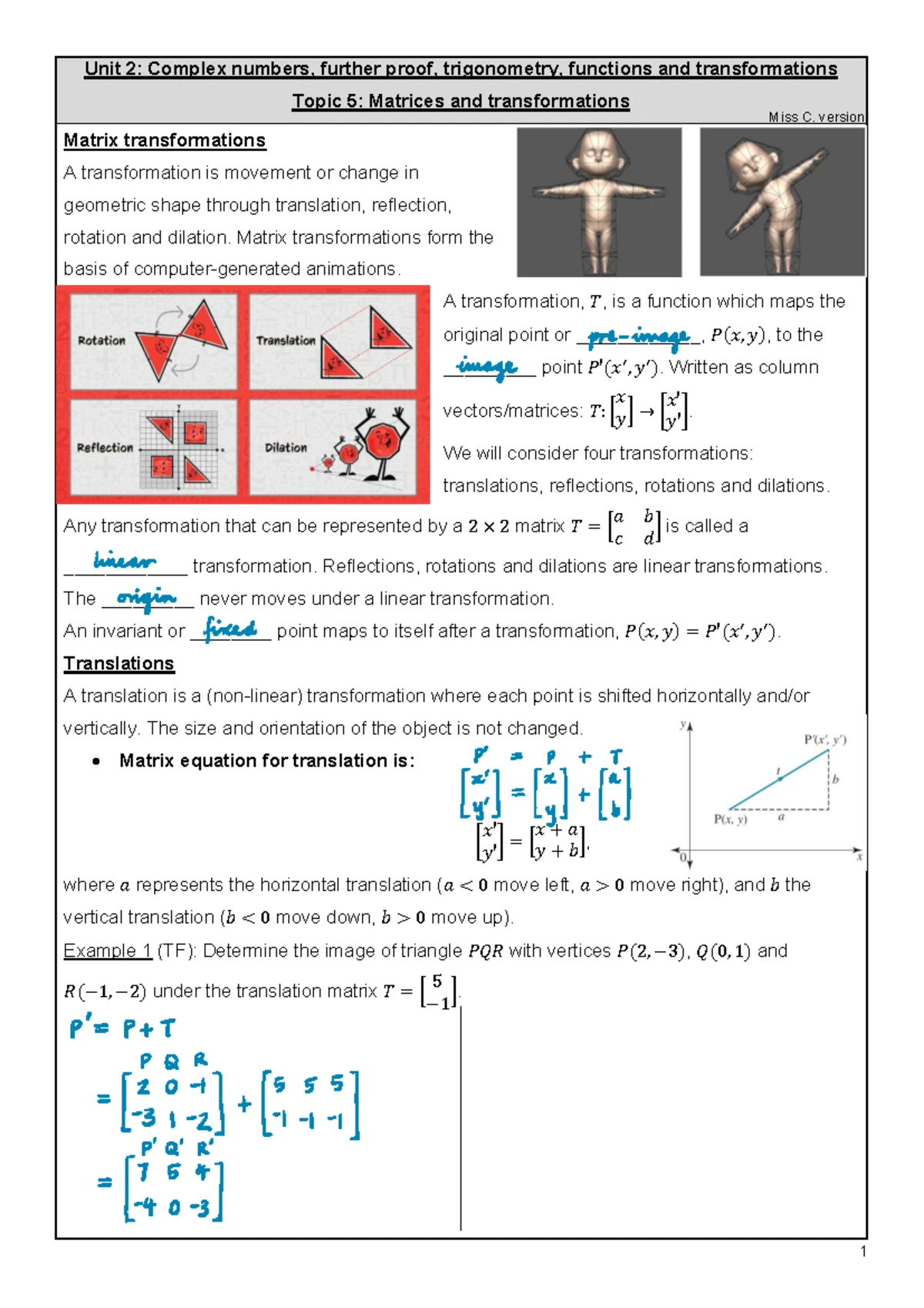 Chapter 10: Matrices & Transformations Learning Matrix (Spec. Math 2025 ...