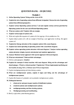 **Question Bank for Operating Systems [BCS303] - Comprehensive Guide ...