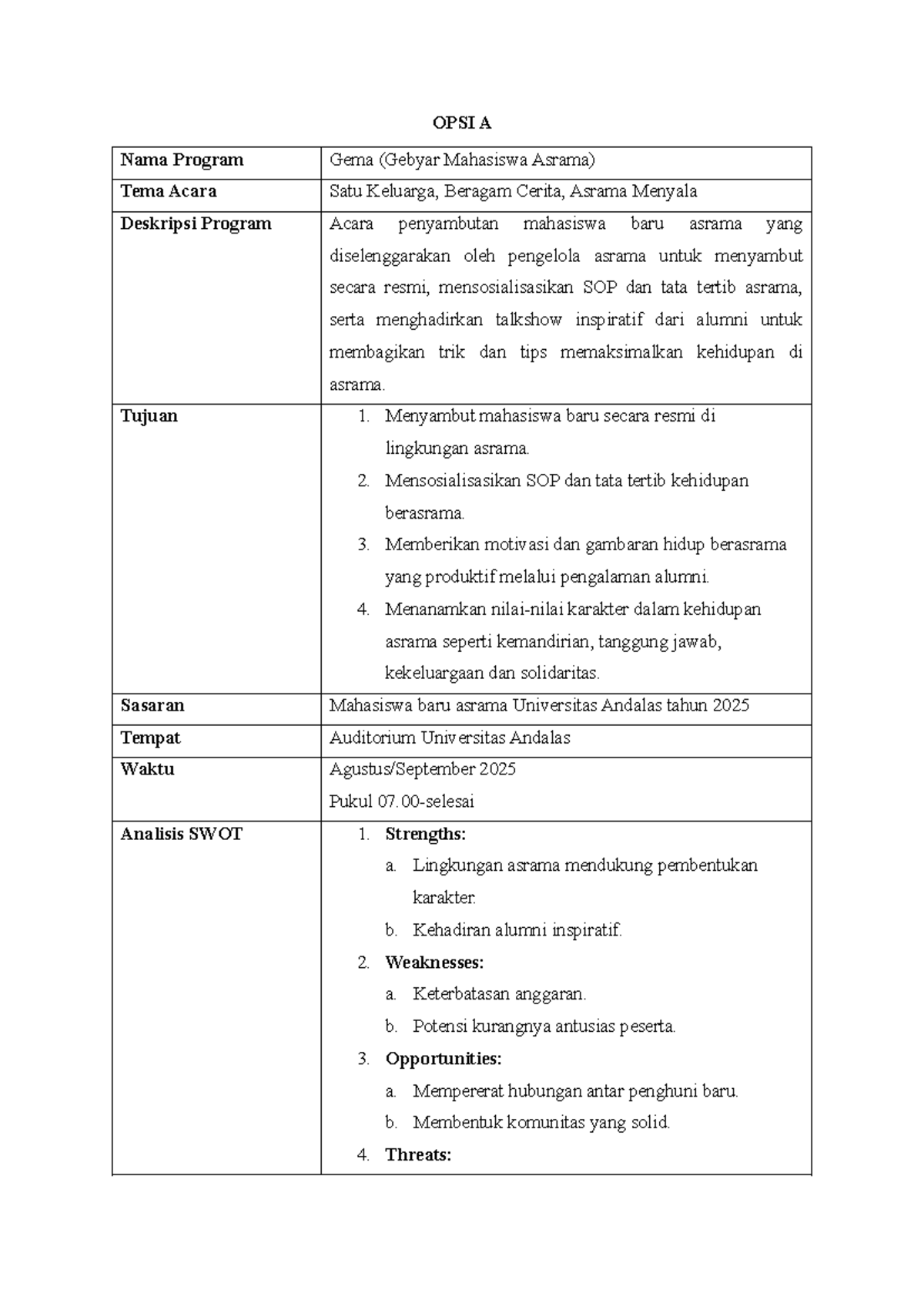 GEMA 2025: Sosialisasi Peraturan dan Program Asrama Baru - Studocu