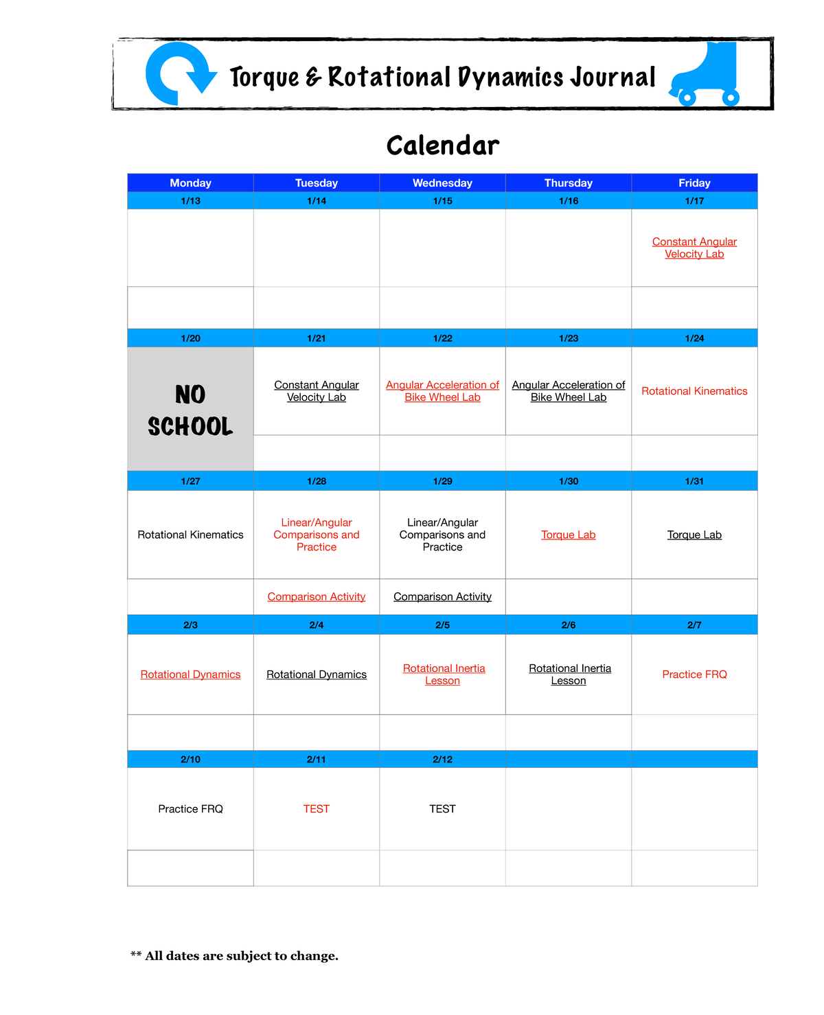 Open U5 Torque & Rot Dynamics Learning Journal 2425 4 - Calendar Torque ...