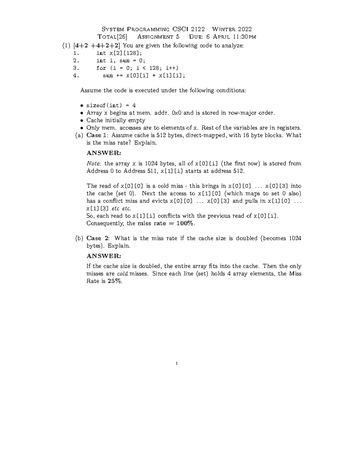 A5 Solutions W22 - Assignment 5 Solutions CSCI 2122 - Studocu