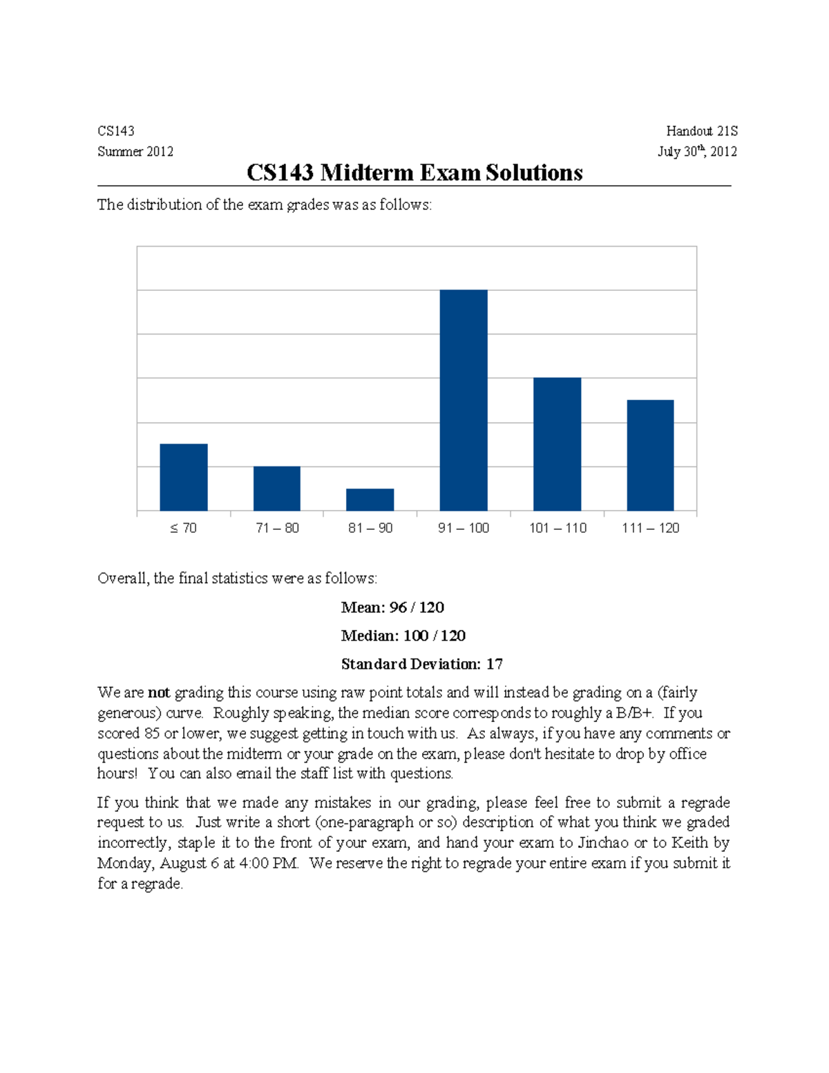 210S CS143 Midterm Exam Detailed Solutions and Explanations - Studocu