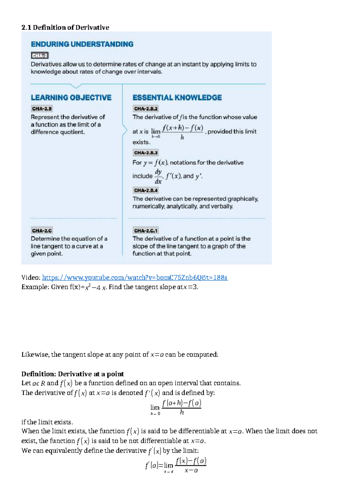 Unit 2 Guided Notes: Derivatives and Differentiability Concepts - Studocu