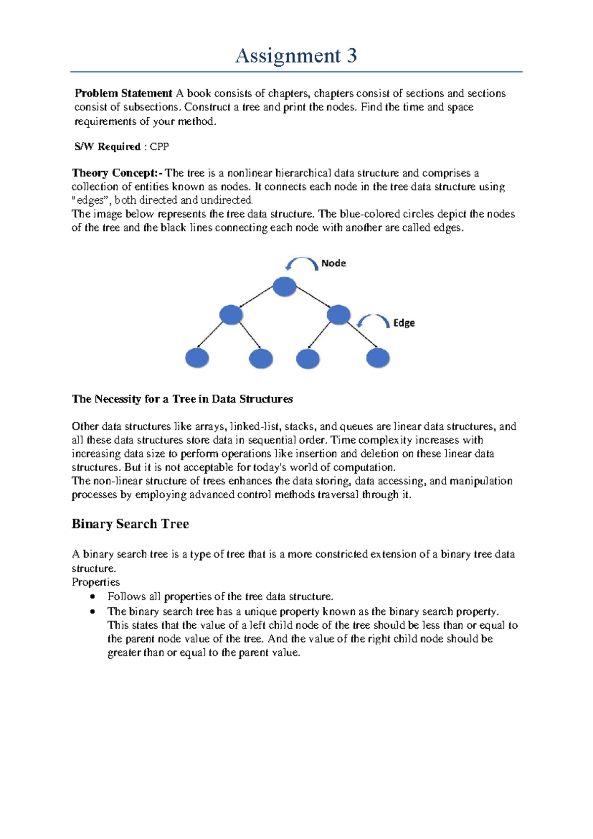 Practical 3 (Trees): Constructing and Analyzing Tree Data Structures ...