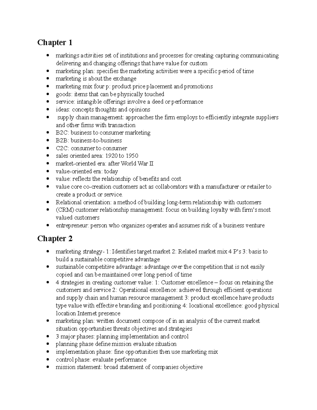 Marketing Midterm Study Guide: Key Concepts from Chapters 1-12 - Studocu