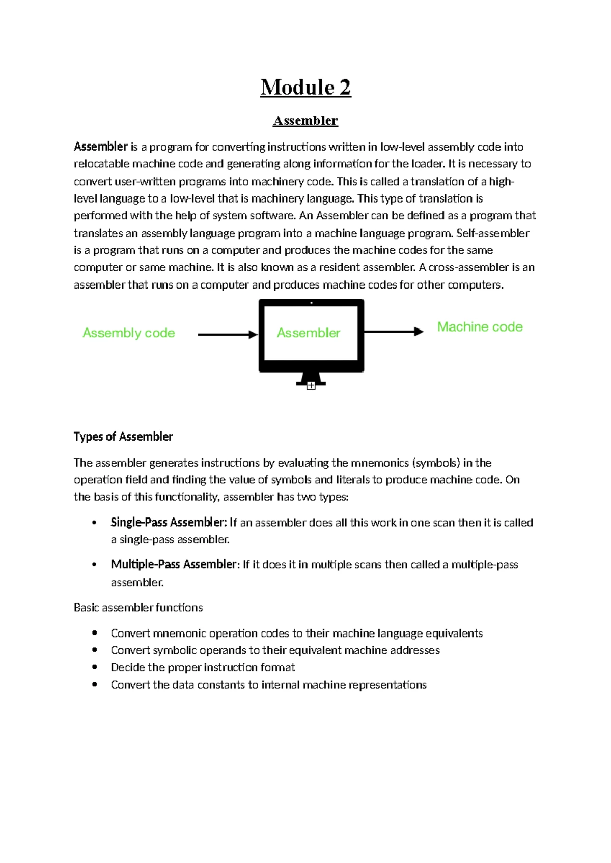System Software Overview: Module 1 (CS101) - Studocu
