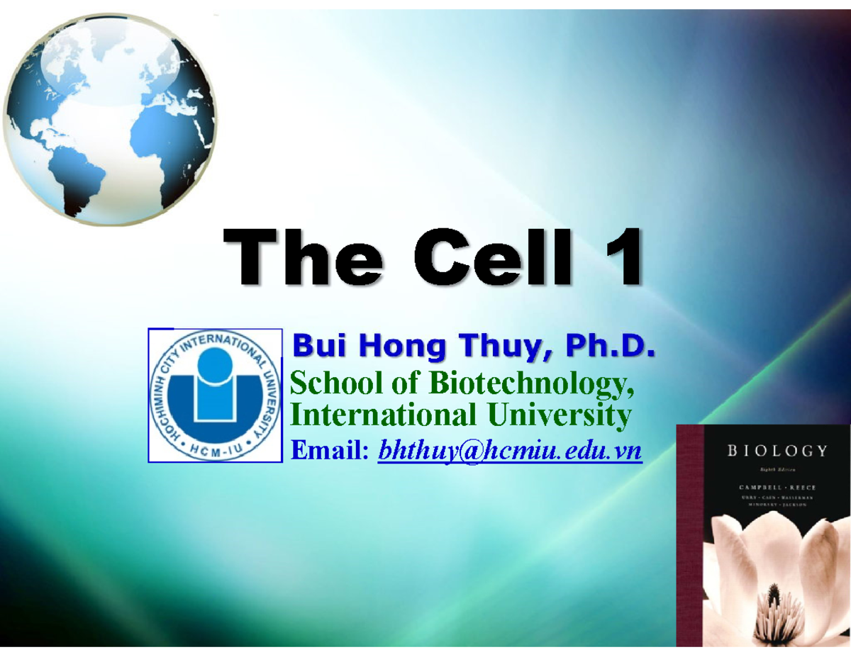 Lecture 3: The Cell - Key Concepts and Structures - Studocu