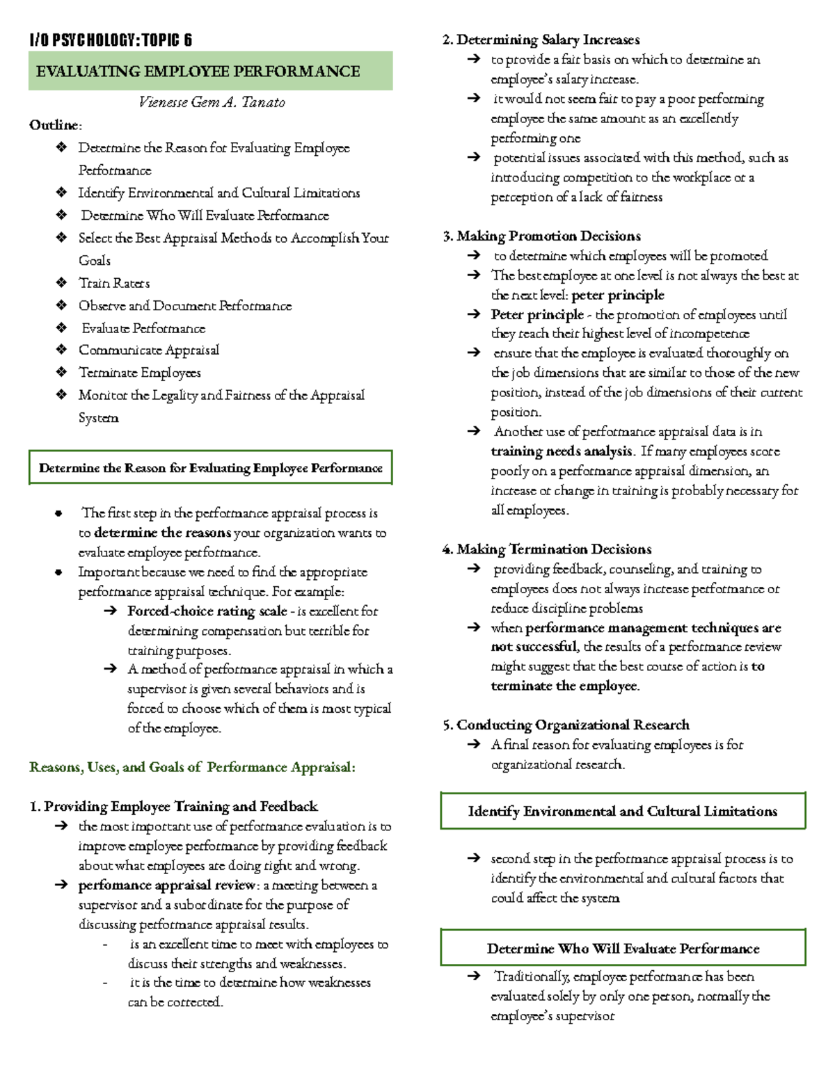 PSY 101: Evaluating Employee Performance - Key Concepts and Methods ...