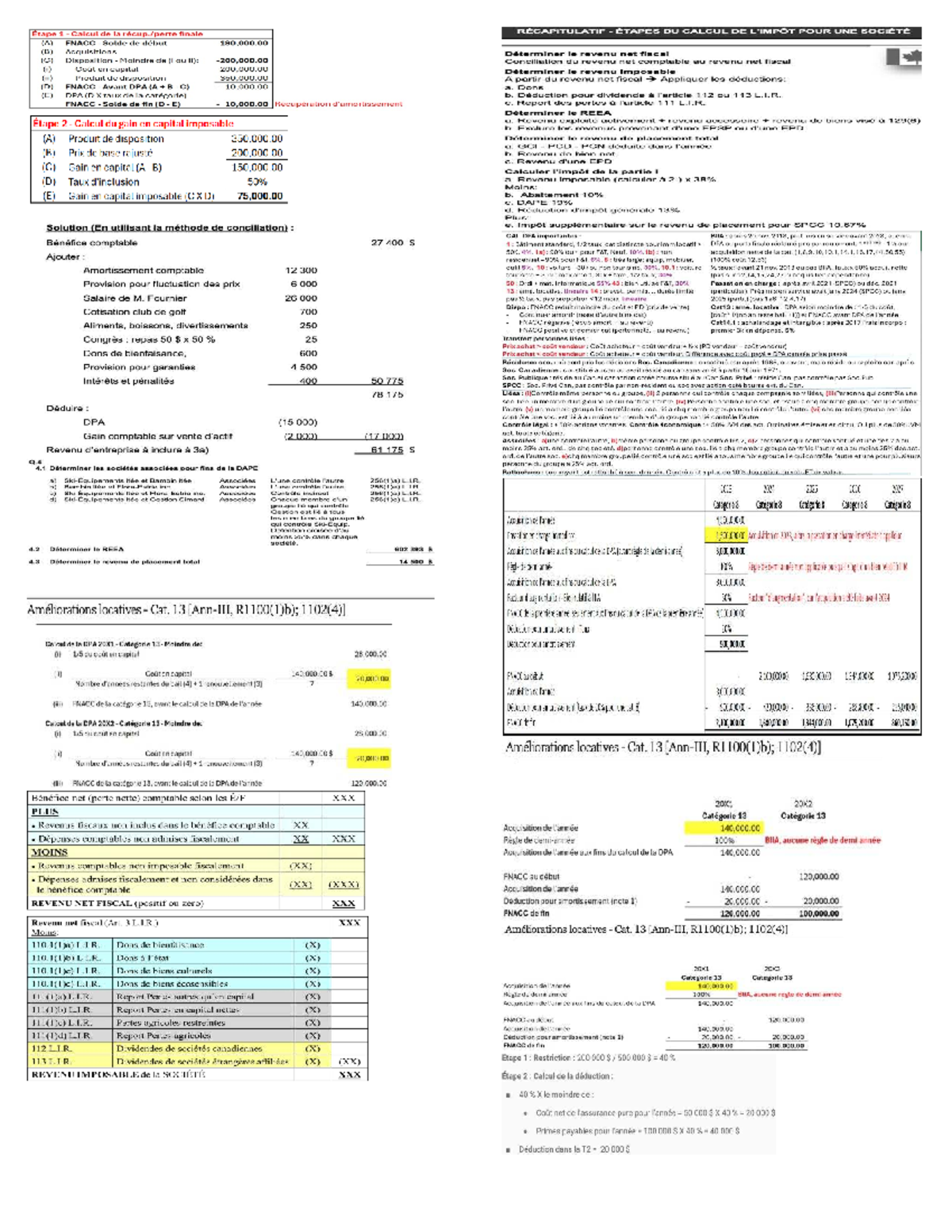 Calcul de la DPA et Revenu Imposable - FNACC 542 - Studocu