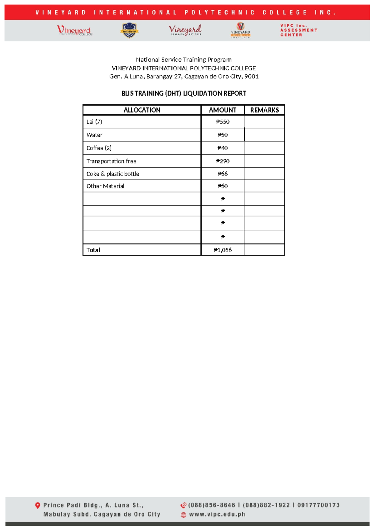 BLS- Liquidation- Report - Bachelor of science in Electrical technology ...