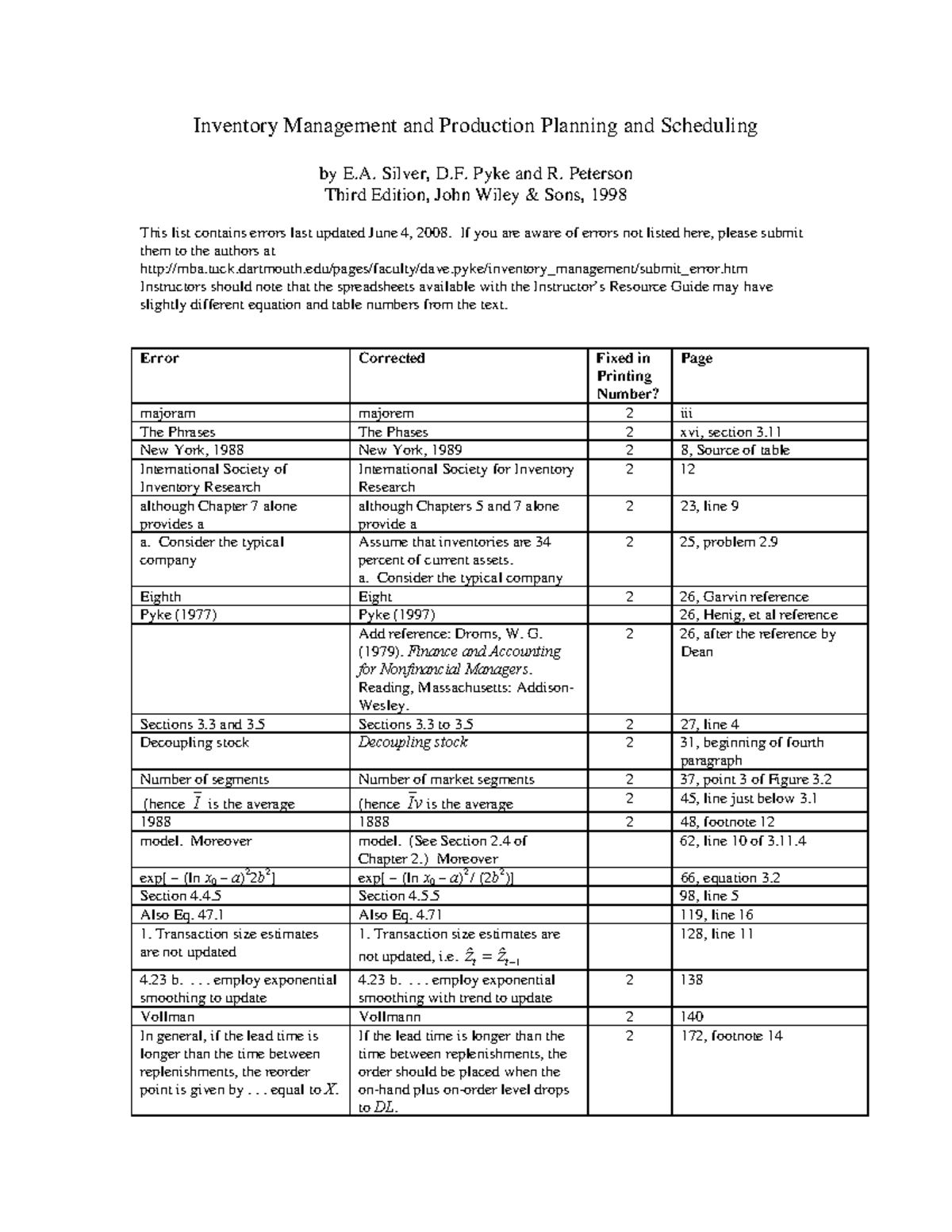 Inventory Management Errors and Corrections: 3rd Ed. Insights - Studeersnel