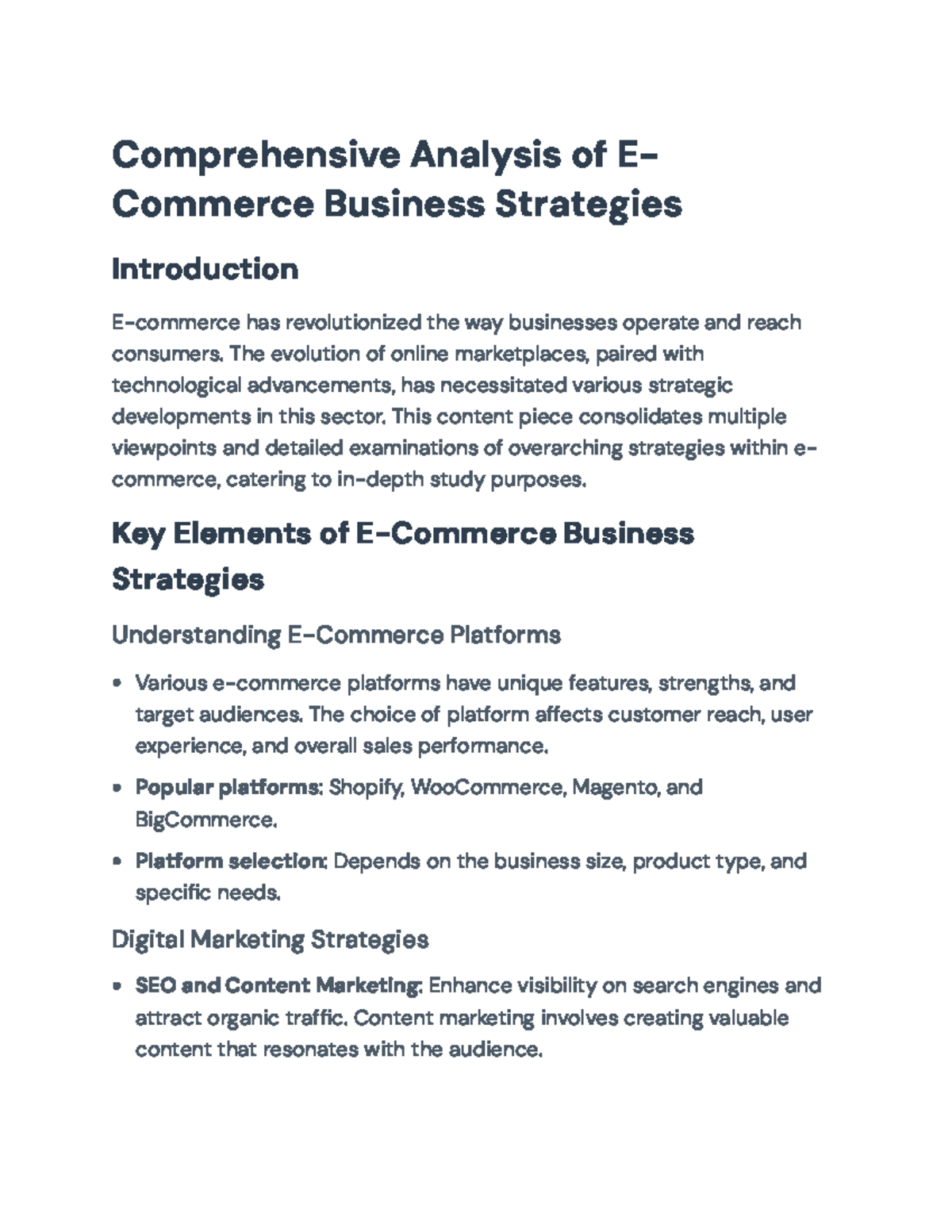 E-Commerce Business Strategies Analysis: Key Insights and Future Trends ...
