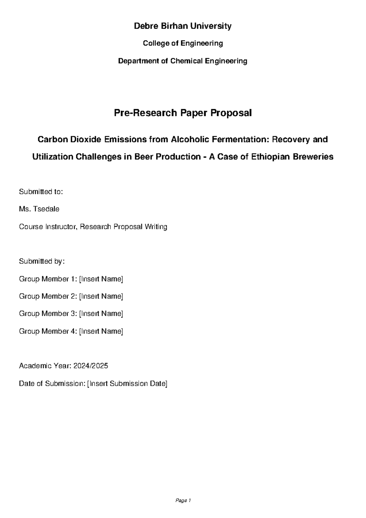 Cover Page Research Proposal - Debre Birhan University College of ...