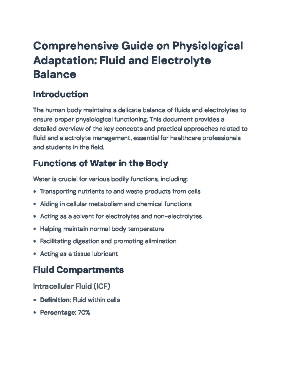 Comprehensive Guide to Fluid and Electrolyte Balance in Health Care ...