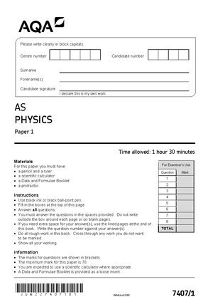 AS Level Mathematics 2023 - Past Paper Examination Details - Studocu