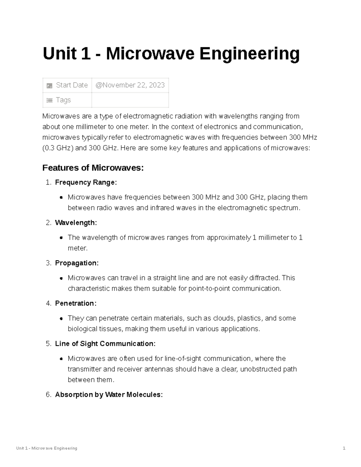 Unit 1 Lecture Notes - Microwave Engineering (ENG101) - Studocu