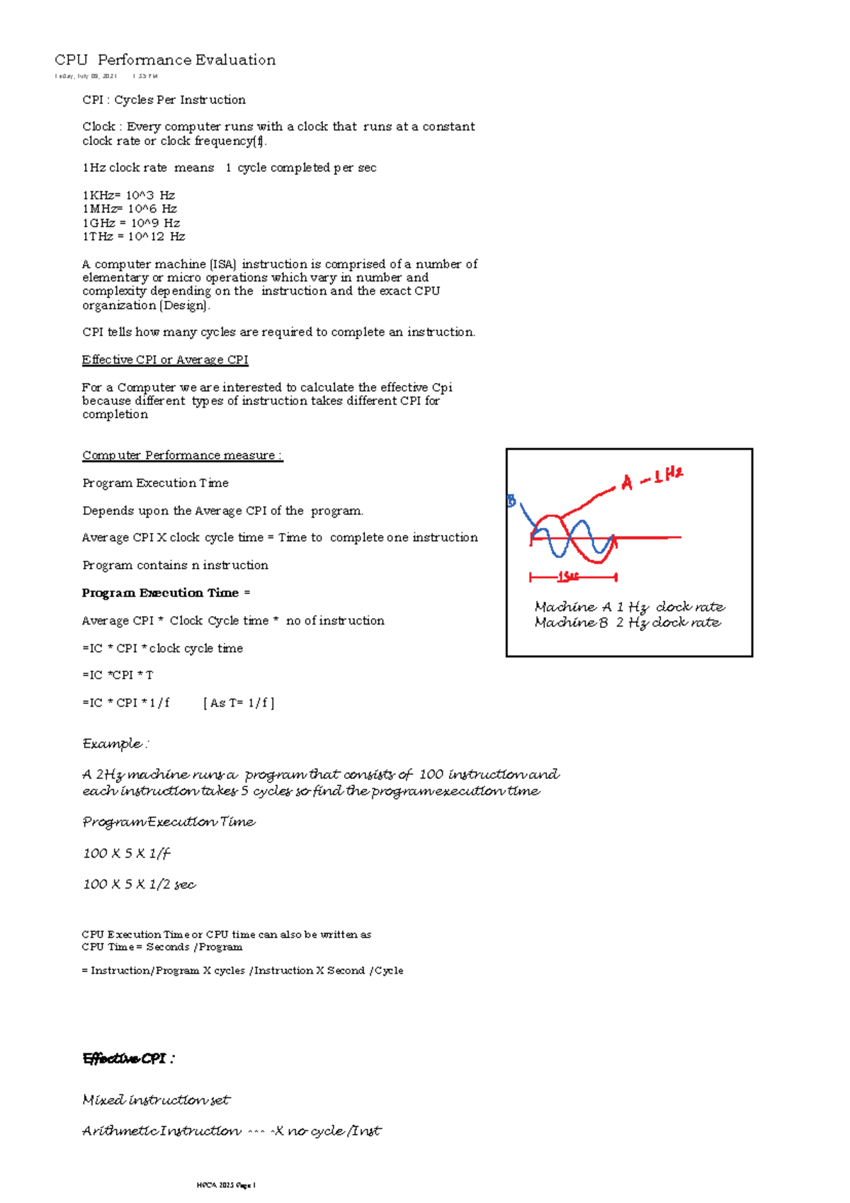 CPU Performance Evaluation: Understanding CPI and Execution Time (HPCA ...