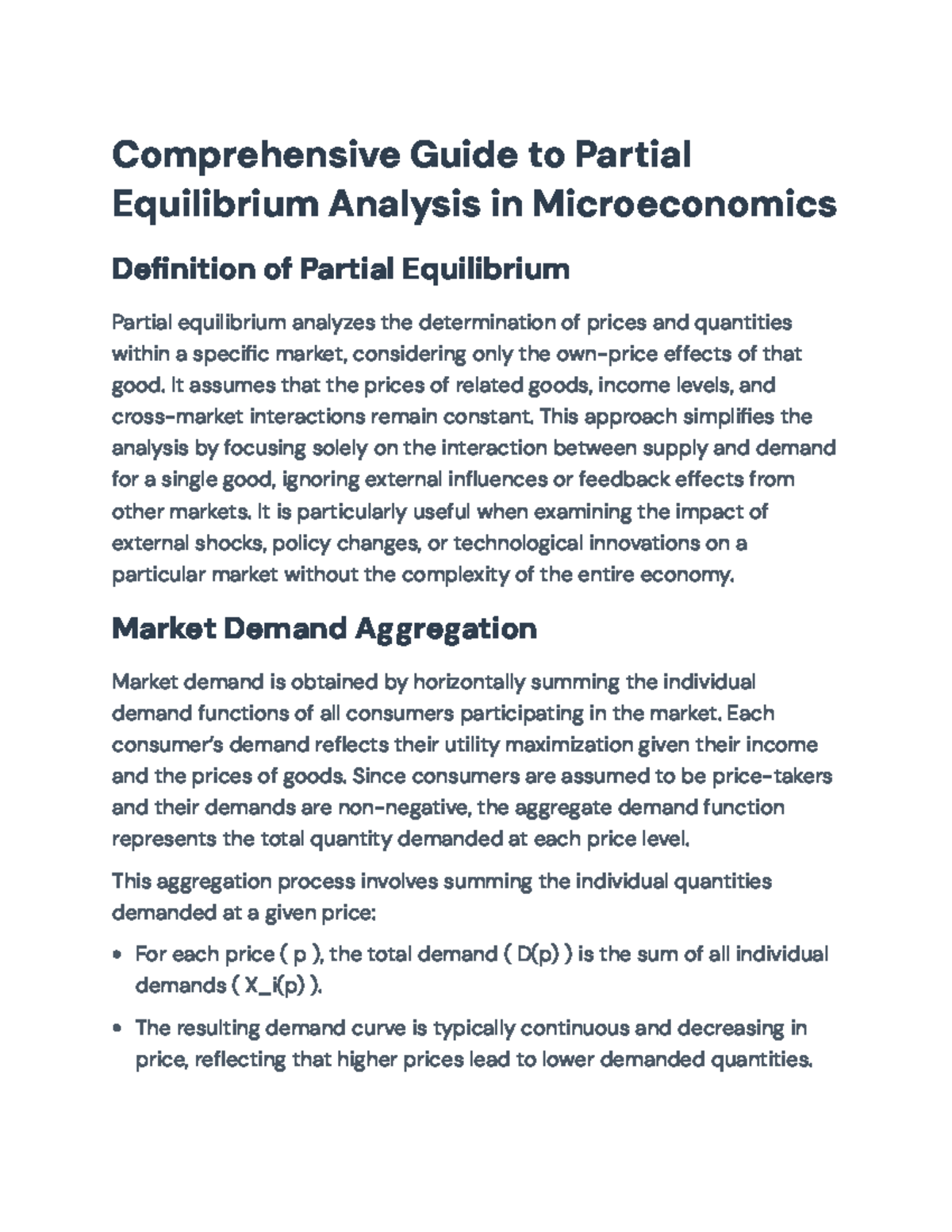 Comprehensive Guide to Partial Equilibrium Analysis in Microeconomics ...
