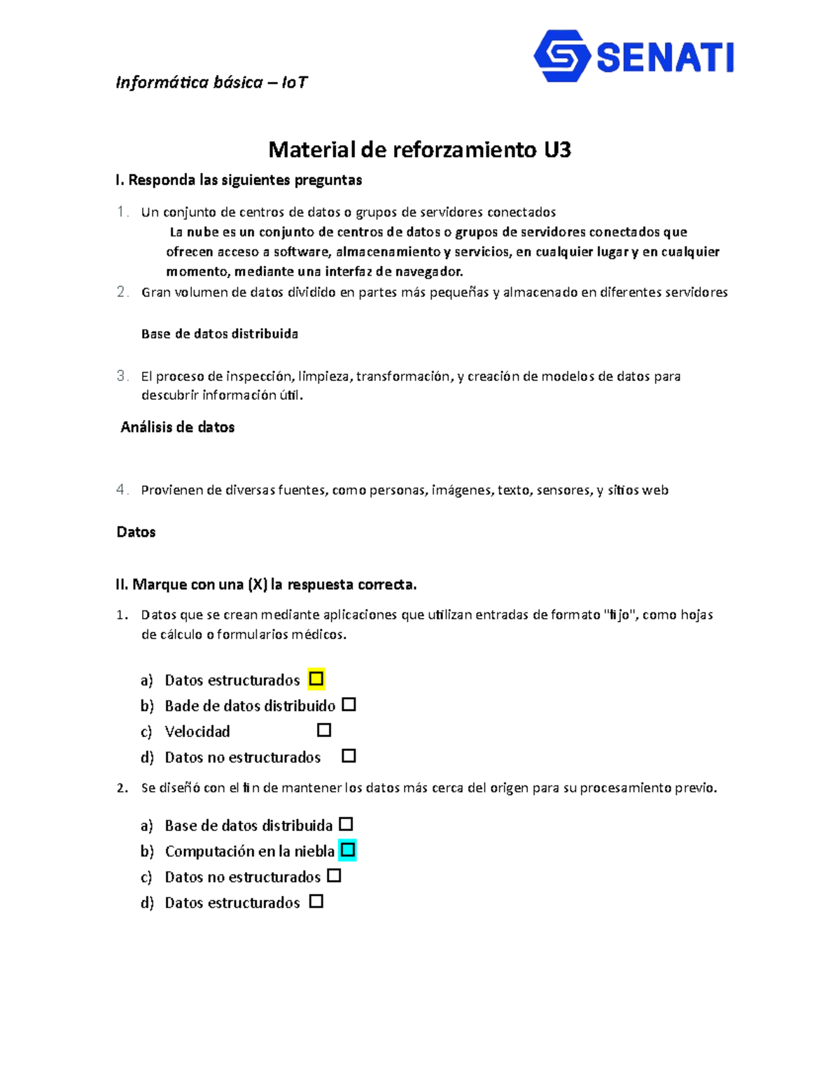 SINU-153 Material de Reforzamiento U3: Informática Básica en IoT - Studocu