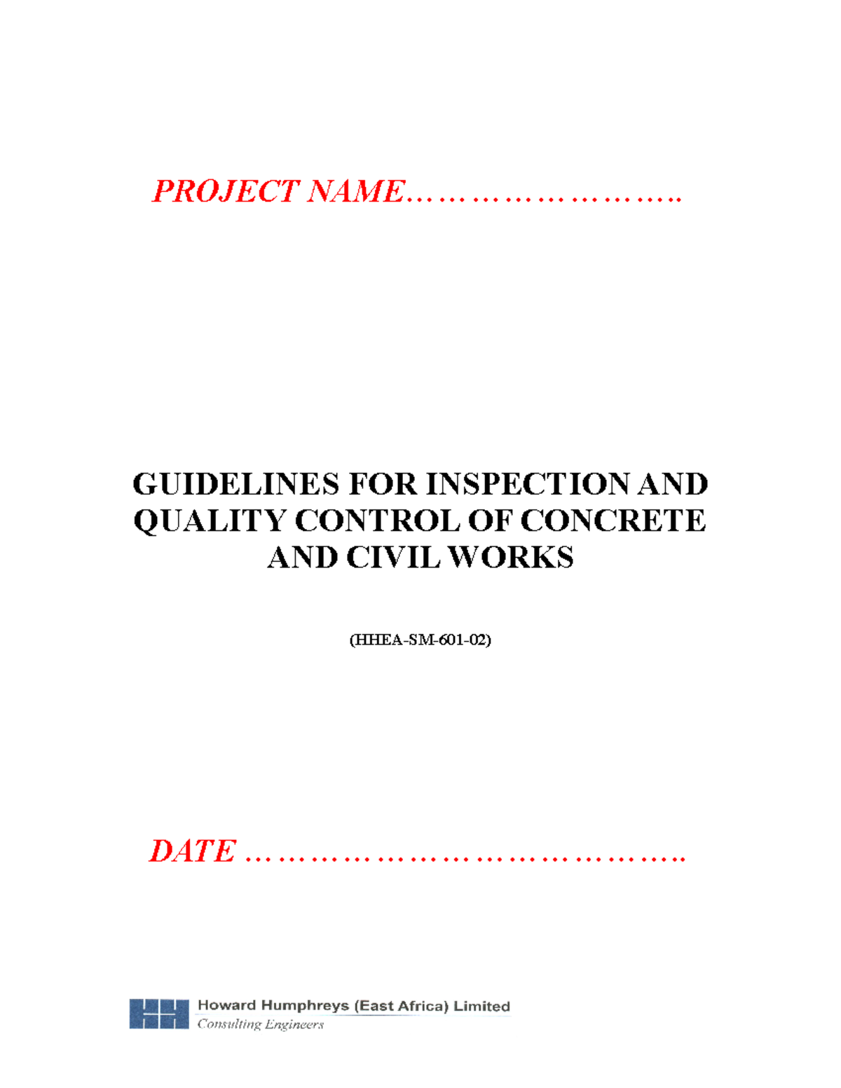 Guidelines for Civil Works Inspection (HHEA-SM-601-02) - Studocu