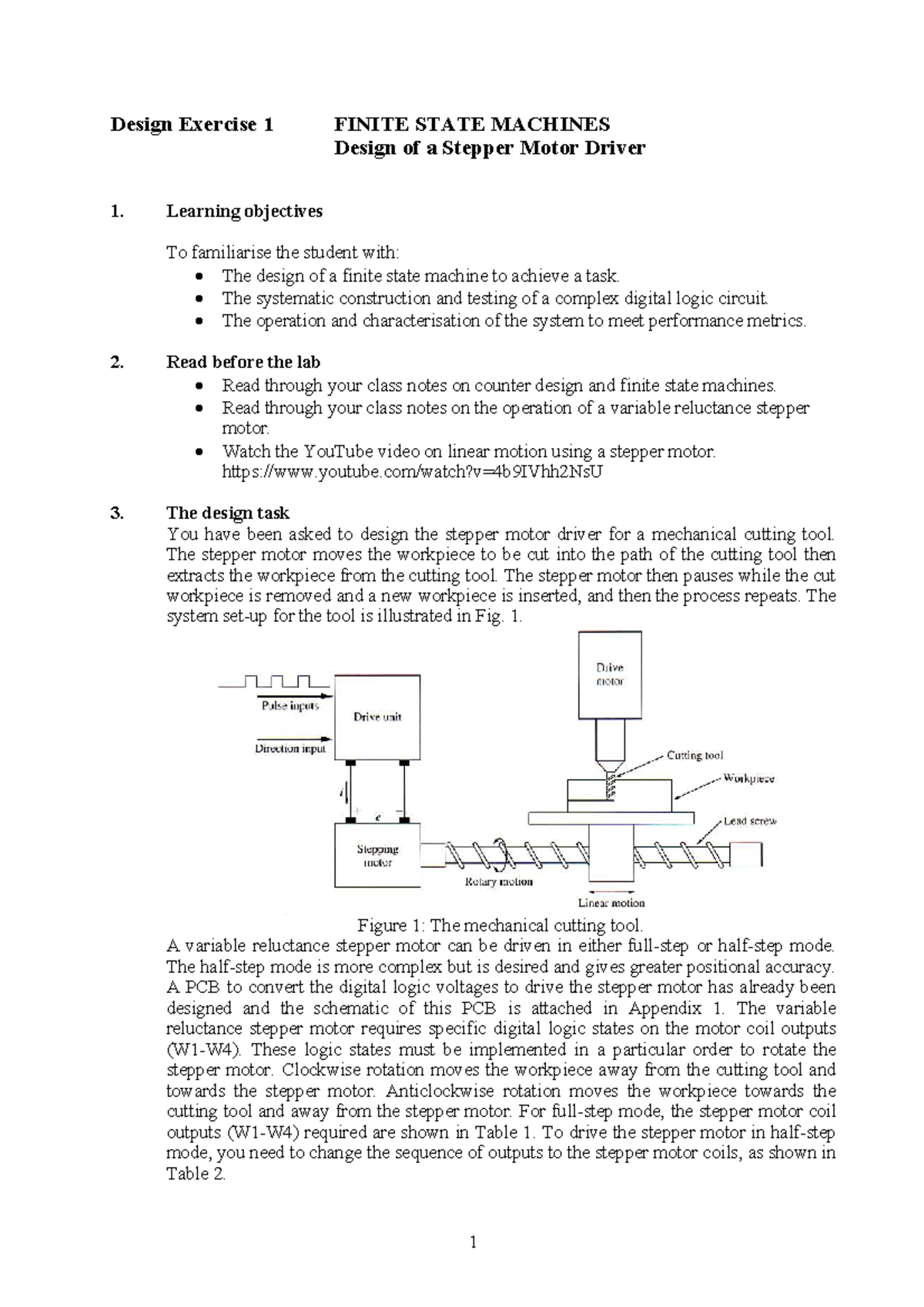 Digital Logic Design Exercise 2024 - Design Exercise 1 FINITE STATE ...