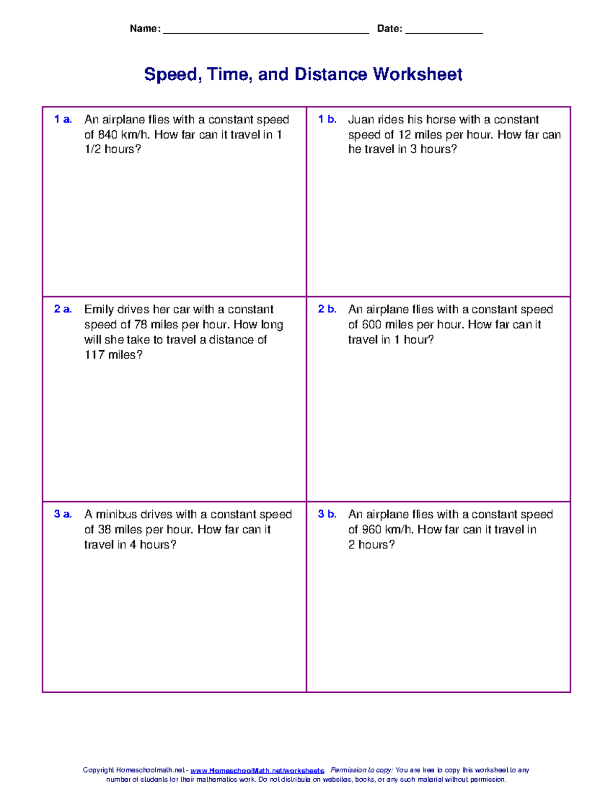 Speed, Time, Distance Worksheet (Math 101) - Studocu