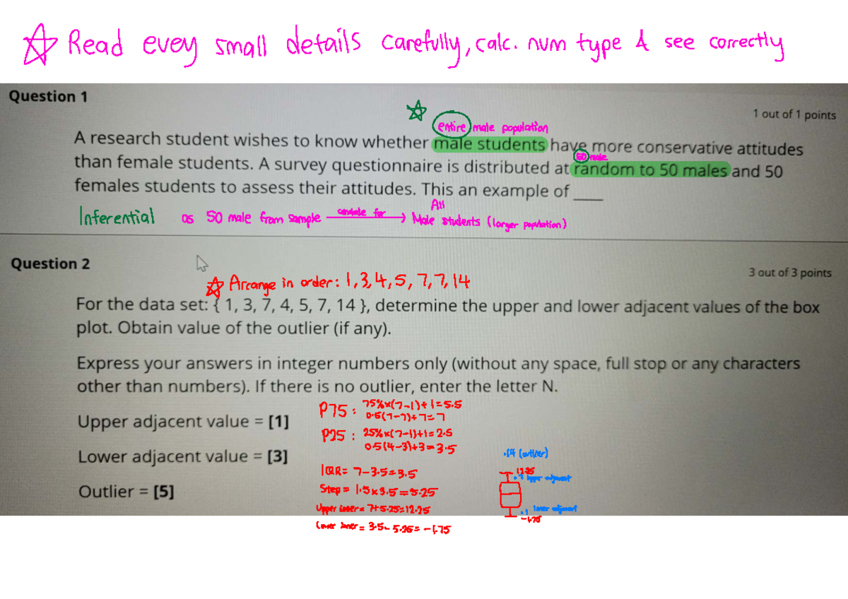 Mock Quiz 1: Probability & Statistics Review - Studocu