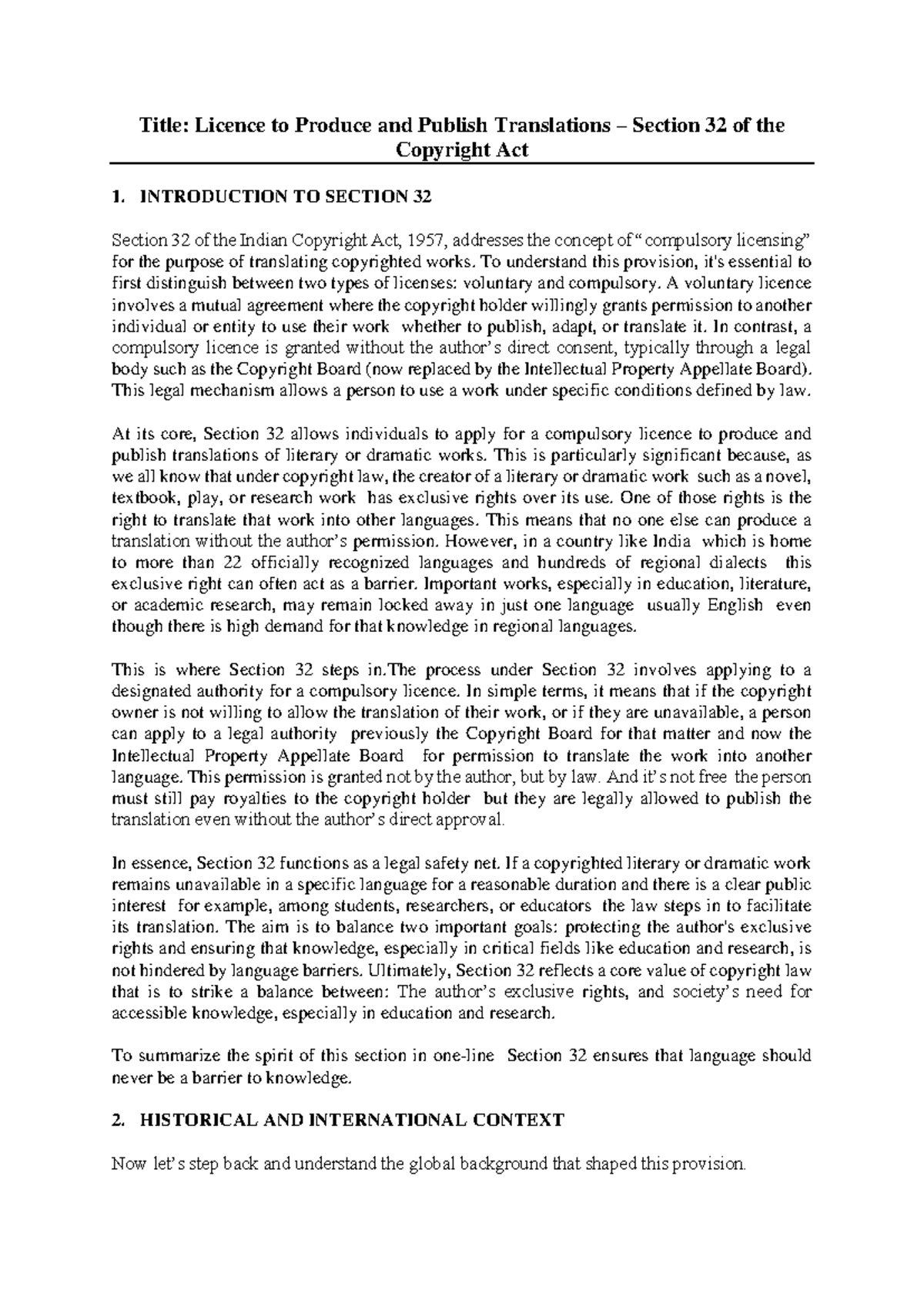 1445 - Understanding Section 32: Compulsory Licences for Translations ...