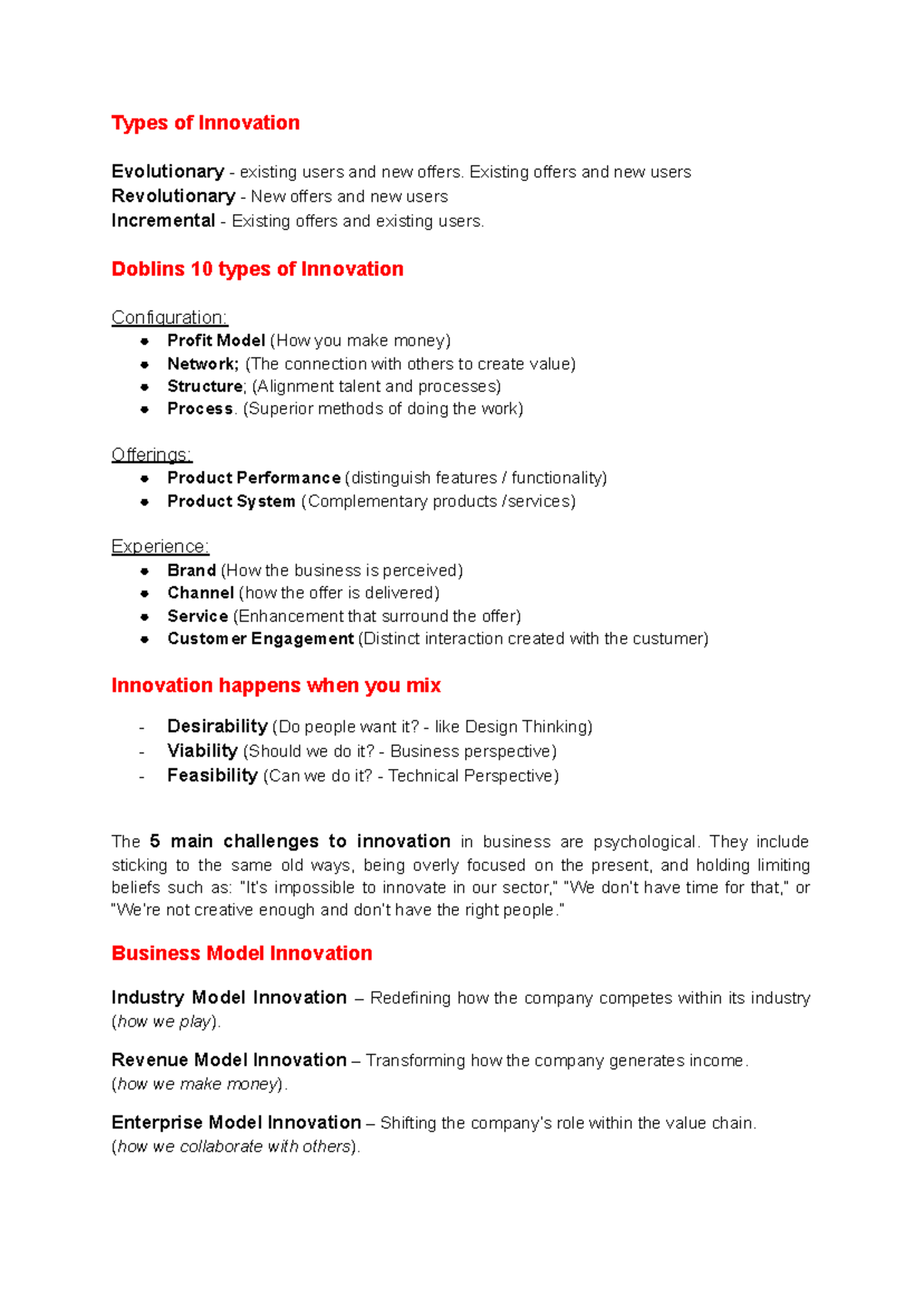 Marketing Strategy and Innovation Resumes: Types of Innovation ...