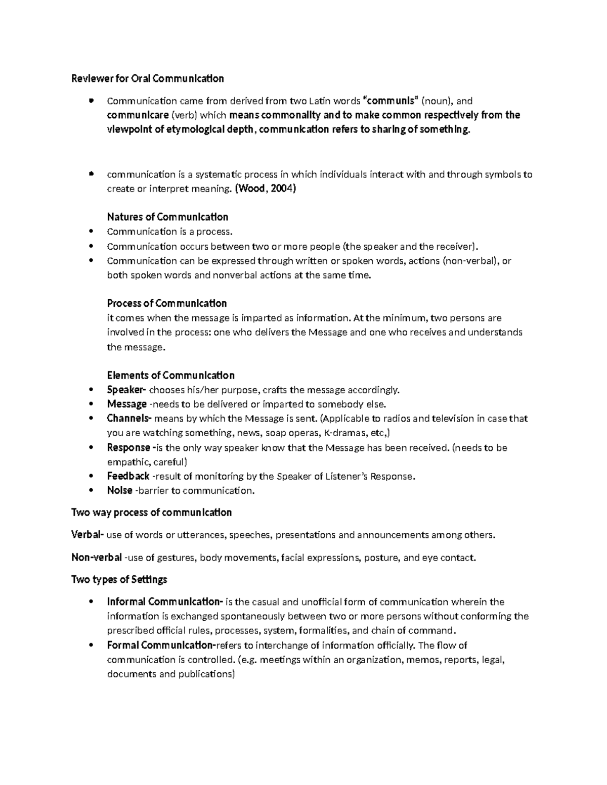 Reviewer for Oral COmmunication - communication is a systematic process ...