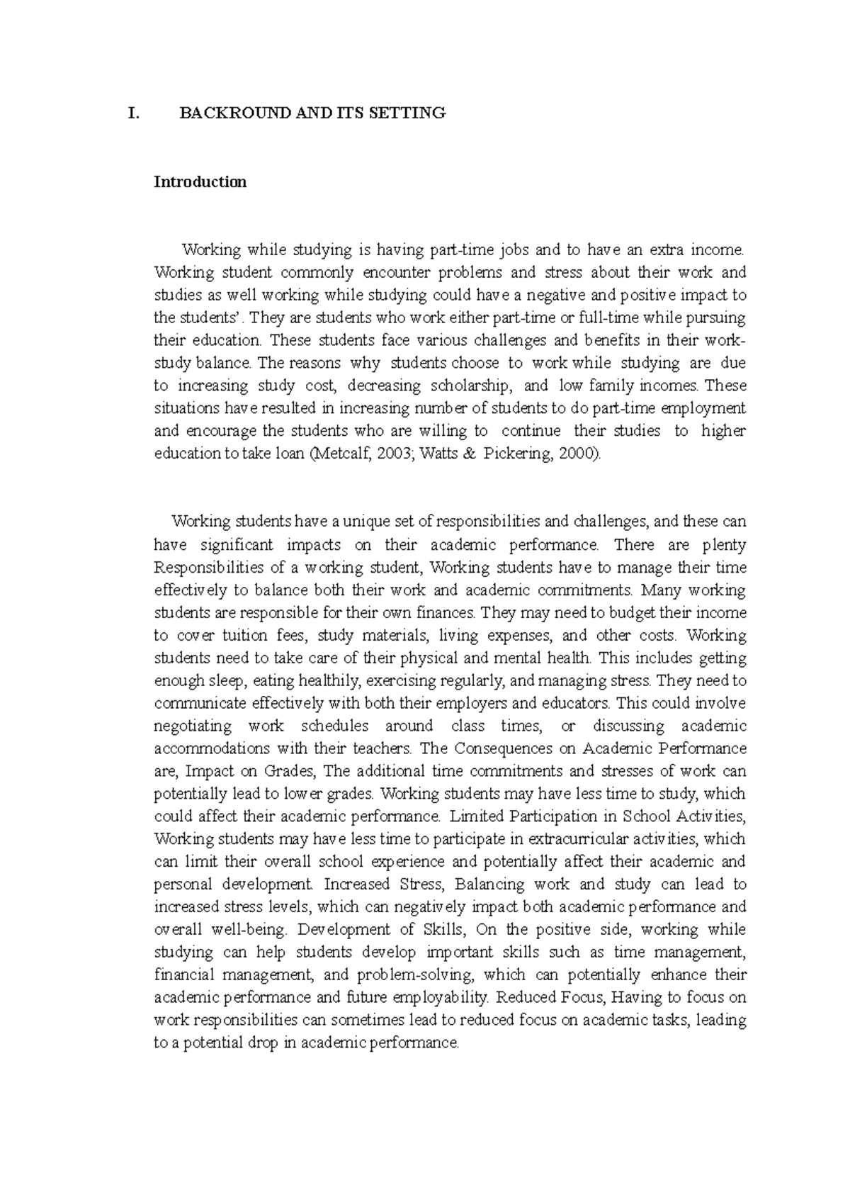 Research.-JOAN.3B.GRP2 - I. BACKROUND AND ITS SETTING Introduction ...