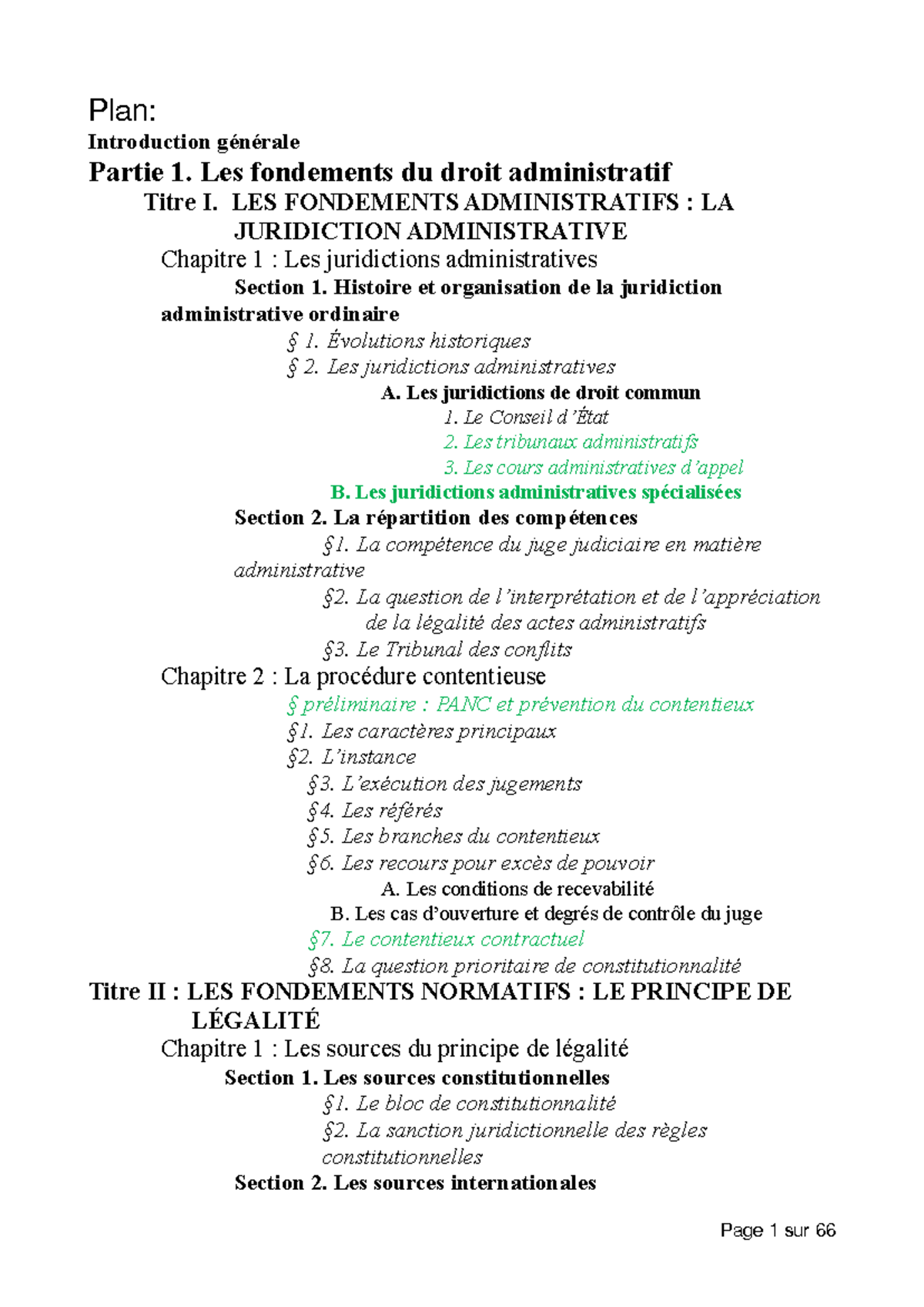 Droit administratif 1 - Plan: Introduction générale Partie 1. Les ...
