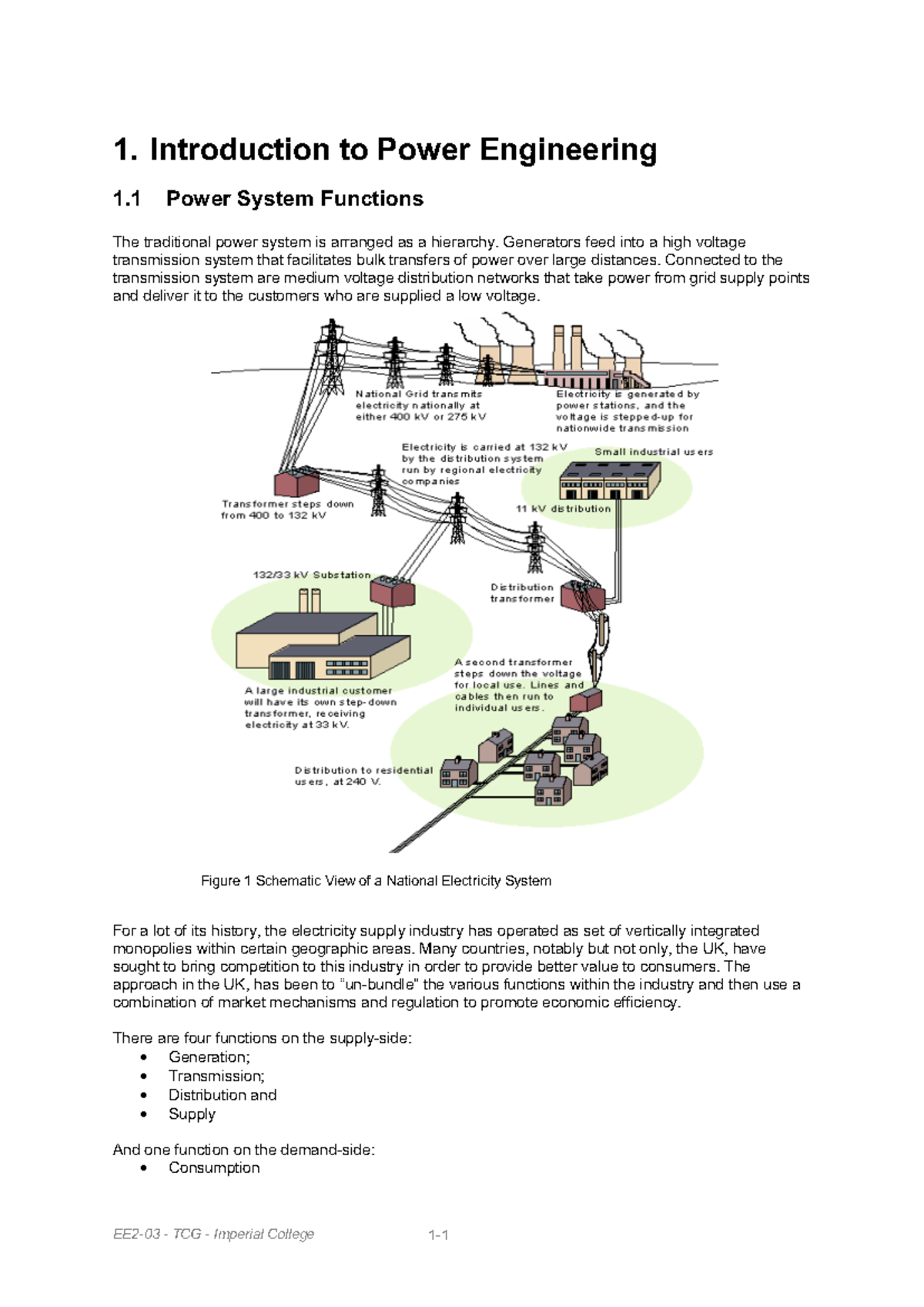 ELEC95019 Power Engineering Study Notes: Concepts and Frameworks - Studocu
