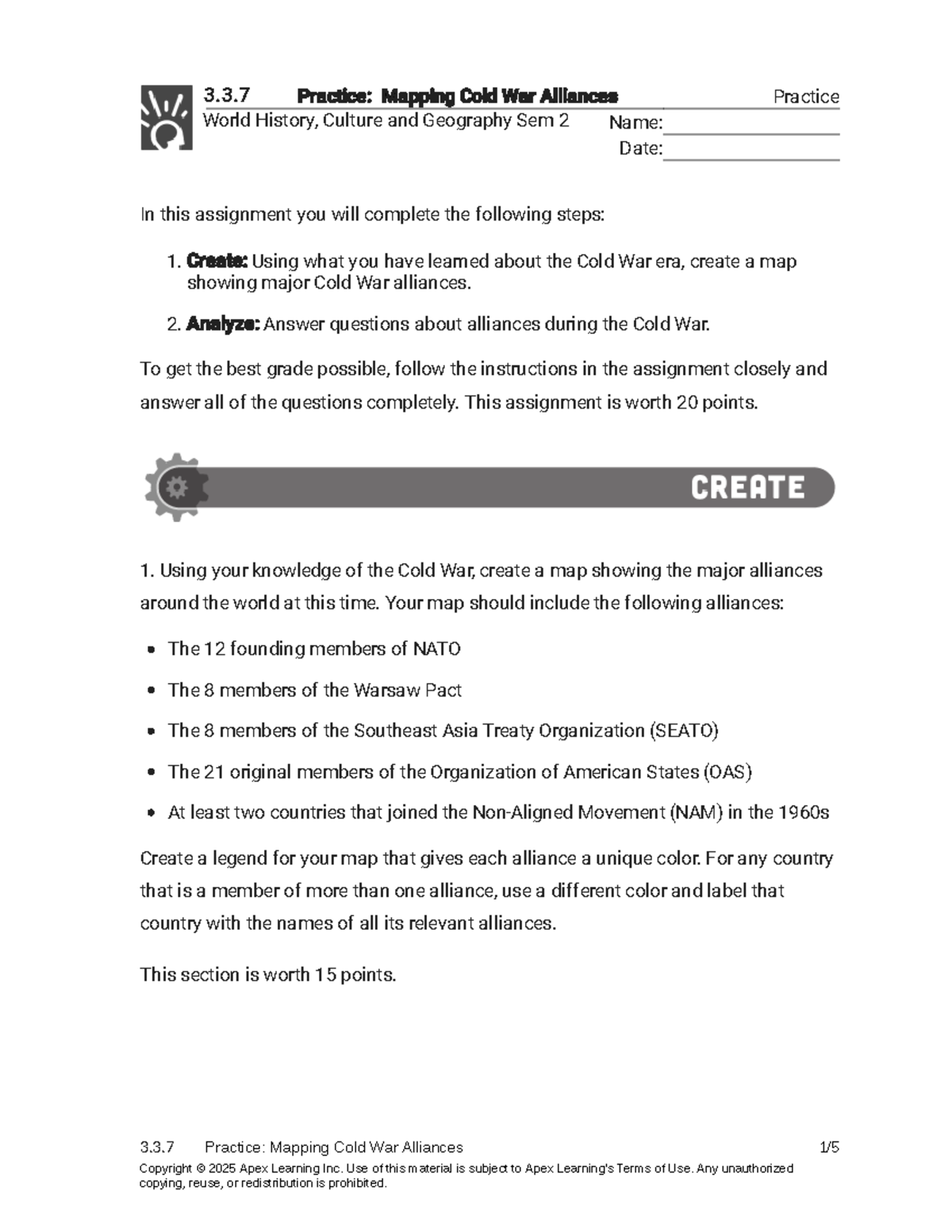 3.3.7 Practice - Mapping Cold War Alliances & Understanding Impacts ...