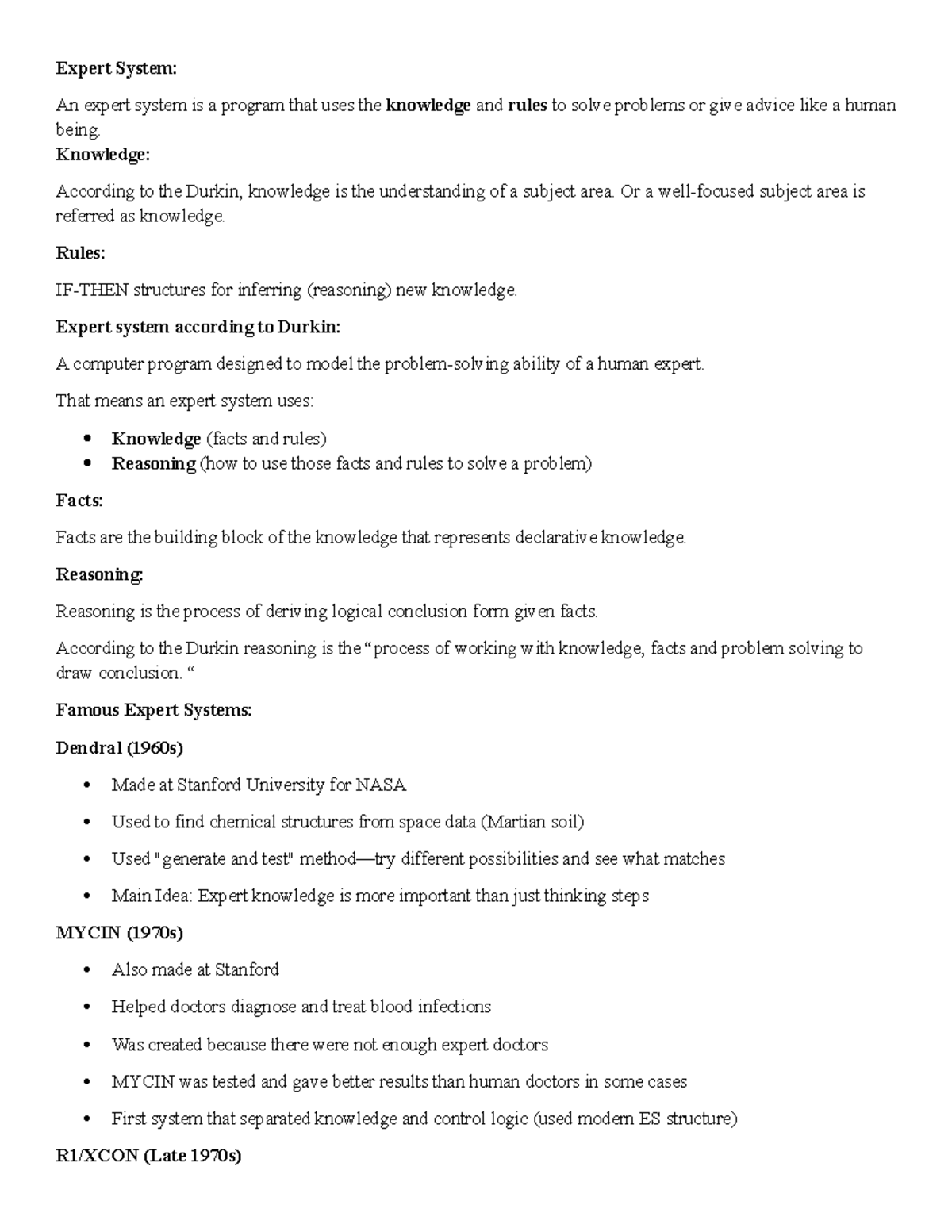 Cs607 (Final Exam) - Understanding Expert Systems and Their ...
