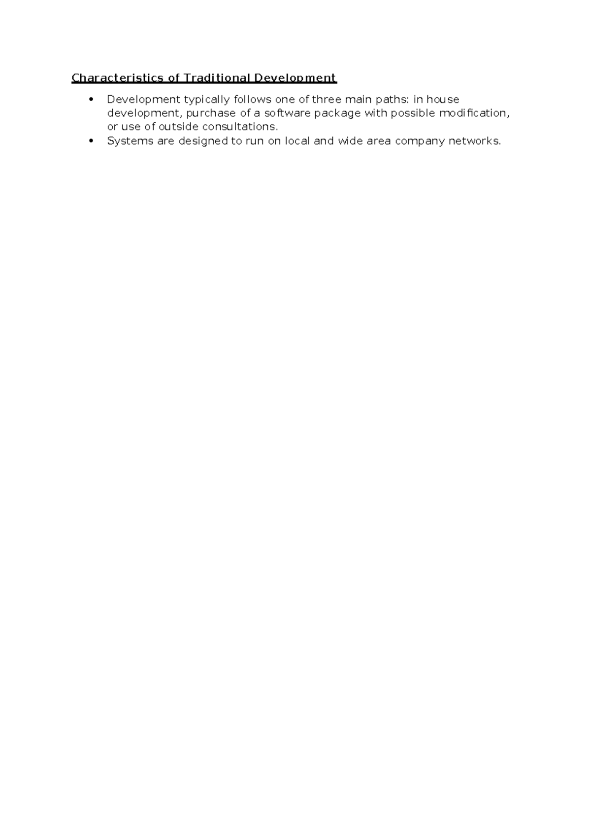Information Sytems - BA(General) - Characteristics of Traditional ...