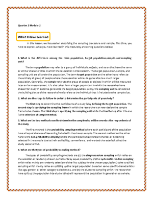 Practical Research 2 Module 1 - Quarter 2 Module 1 Activity 1. FROM ...