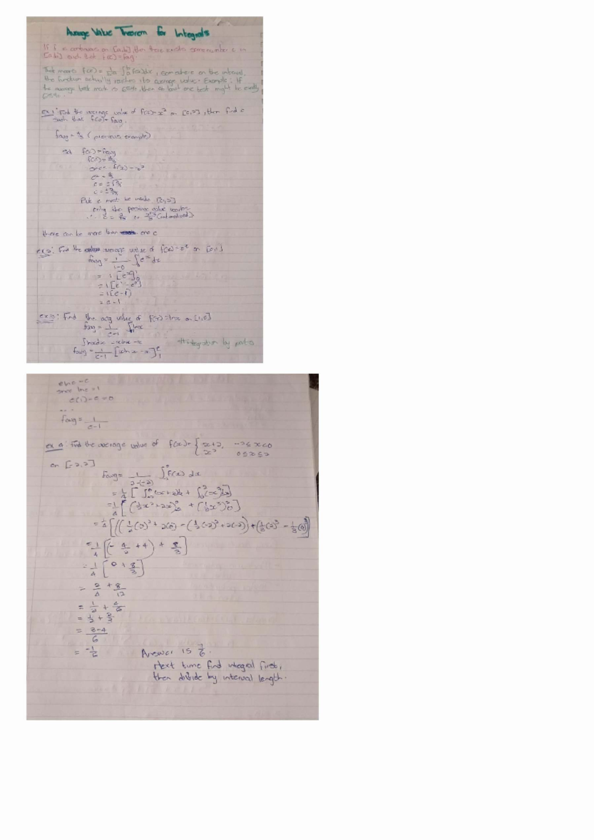 Math140 Average Value Theorem of Integrals Explained - Studocu