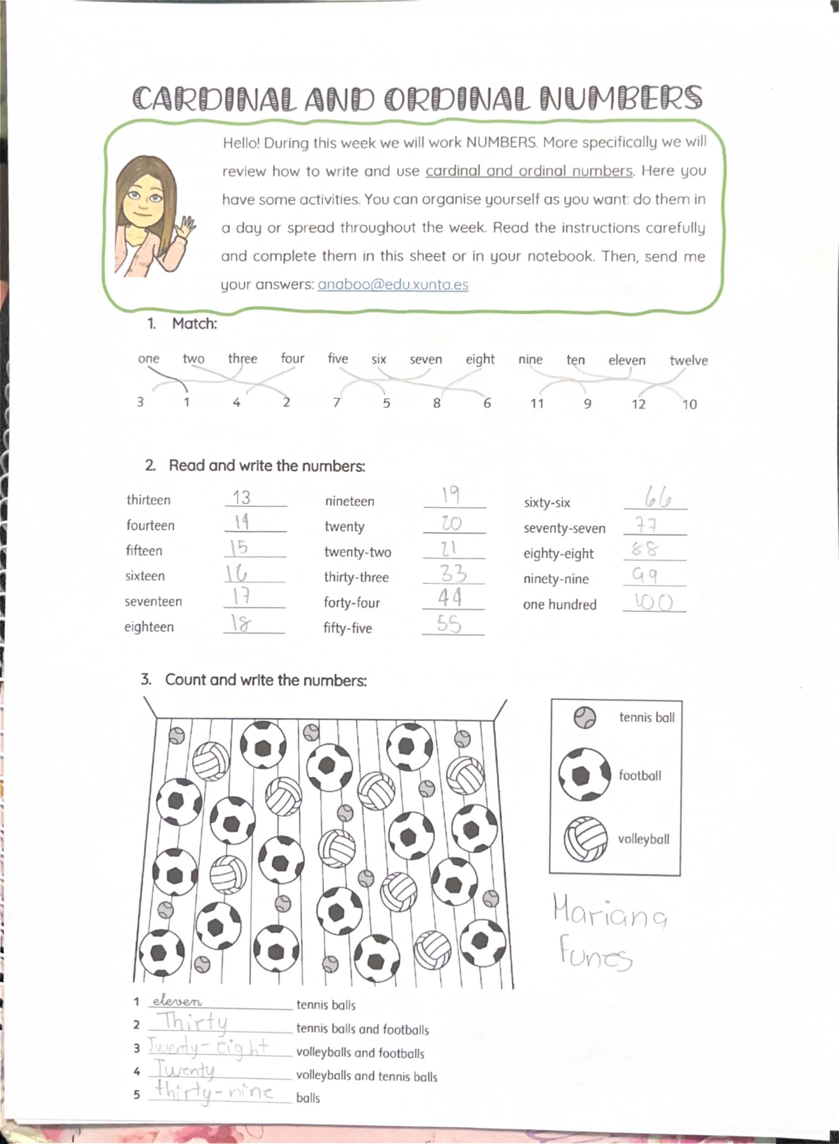 CARDINAL AND ORDINAL NUMBERS IGTETEHNHE Worksheet - Studocu