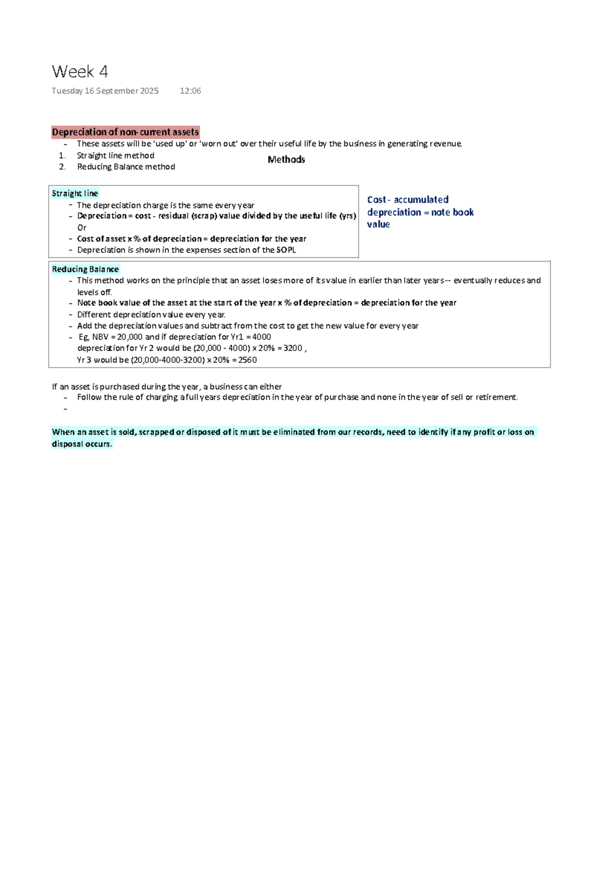 ACC 101 Lecture Notes: Depreciation Methods Explained - Studocu
