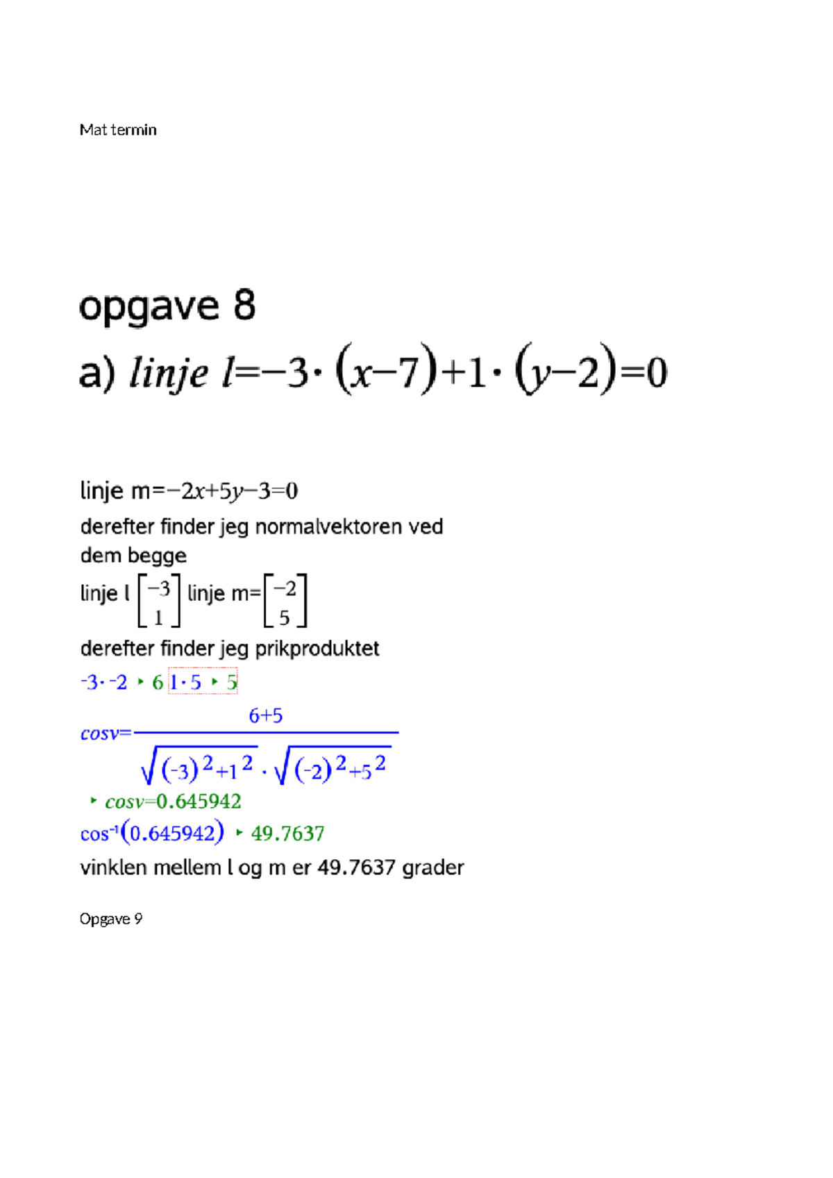 matematiktermin - Matematik - Mat termin Opgave 9 De to nulpunkter for ...