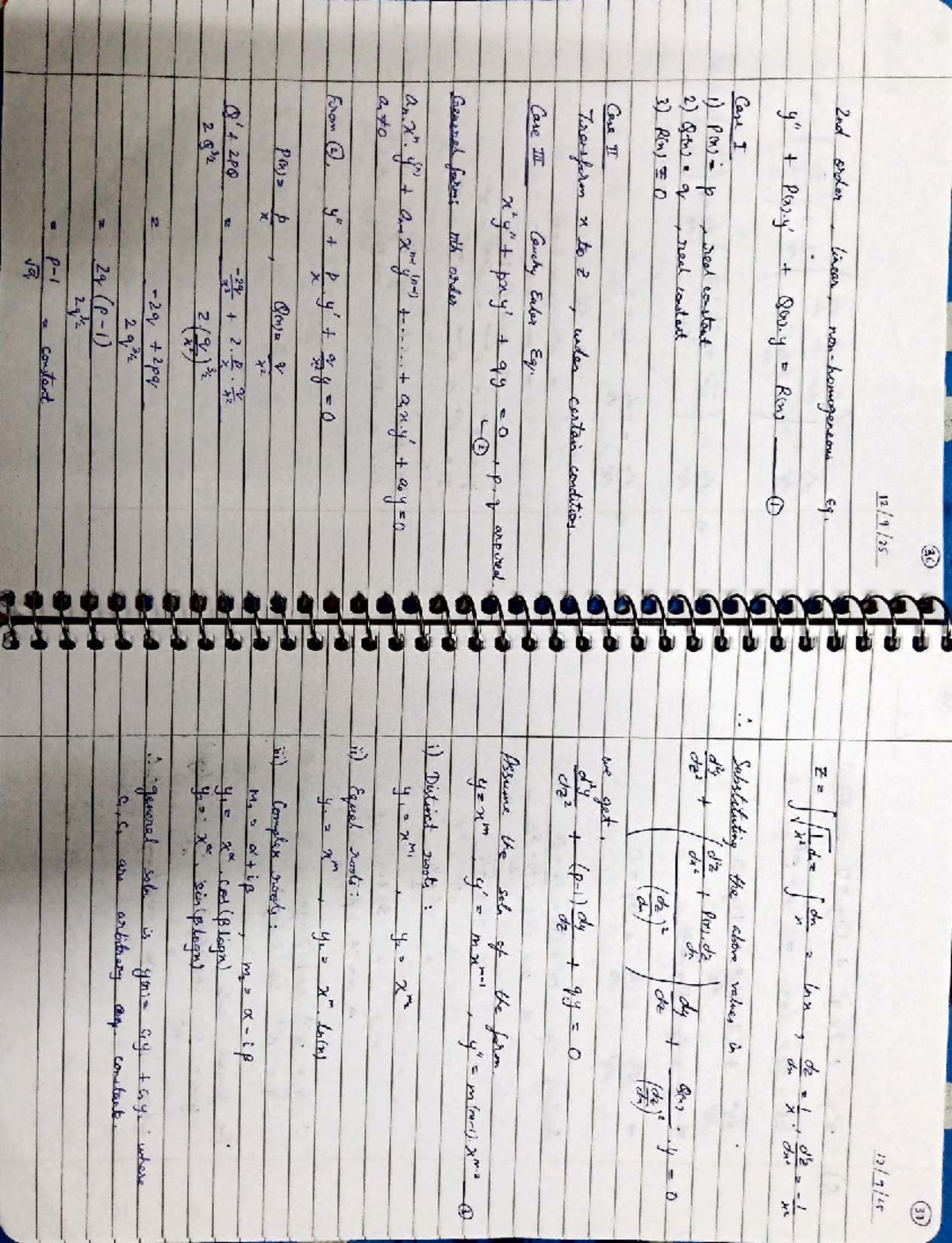 ODE II - 2nd Order Linear Differential Equations Analysis - Studocu