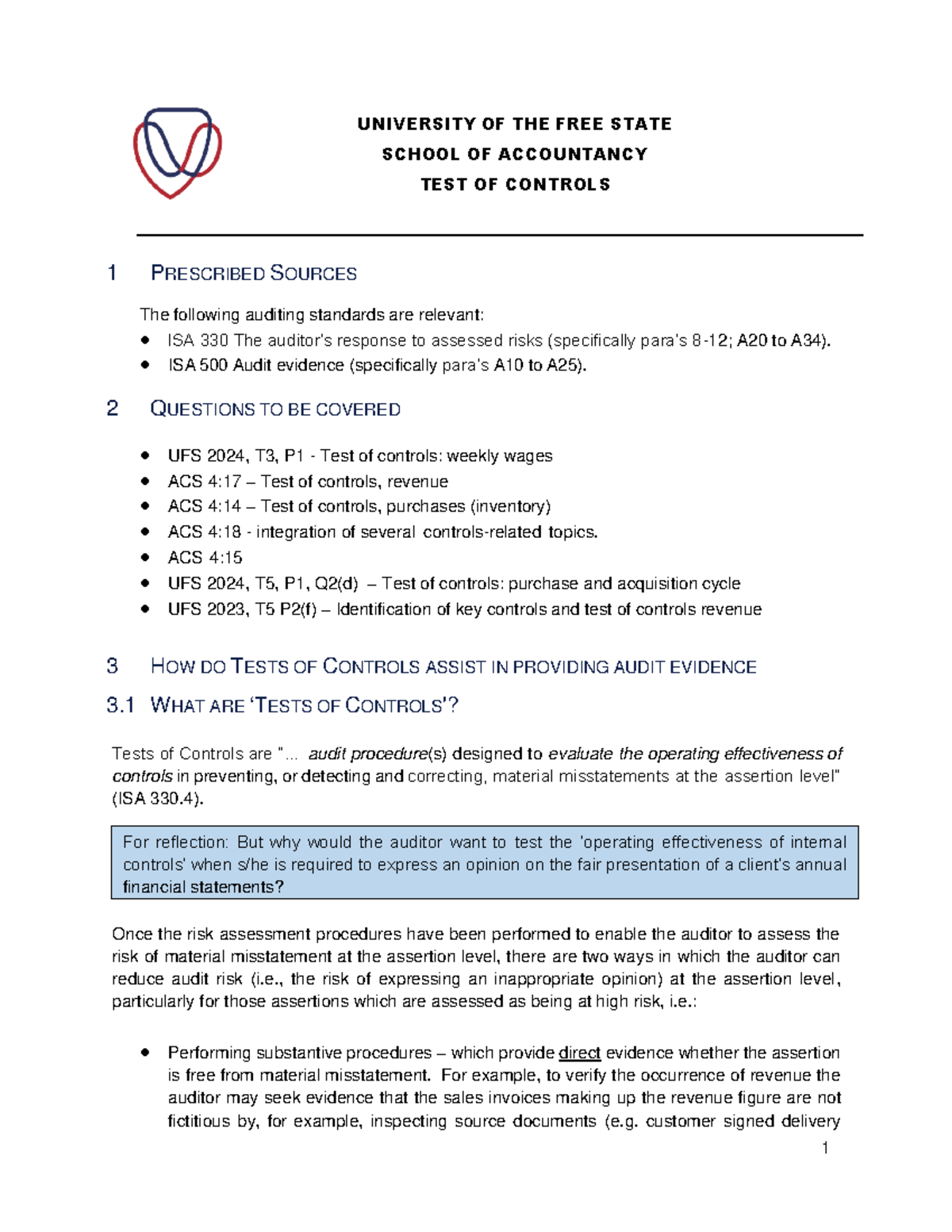 UFS 2025 Test of Controls: Key Procedures and Audit Evidence Guide ...