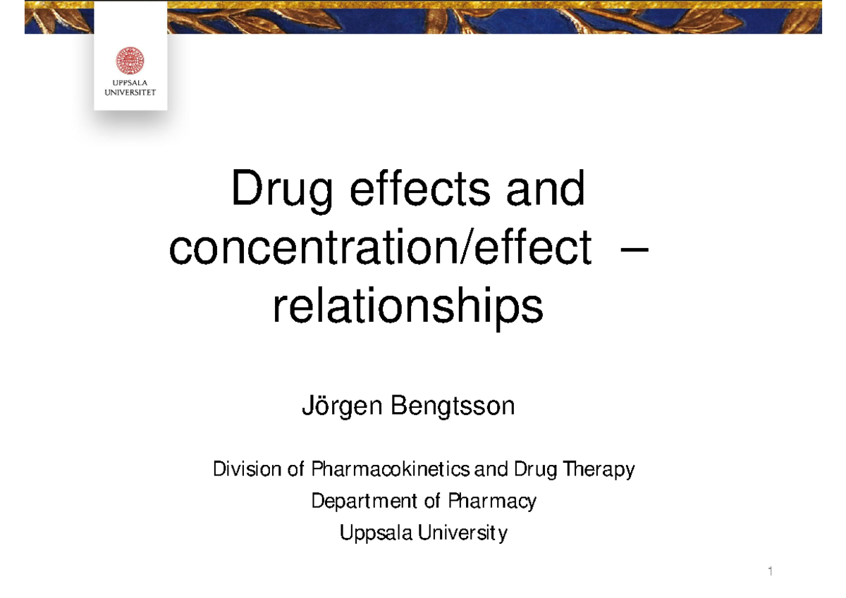 Conc-effect - Handouts - Drug effects and concentration/effect ...